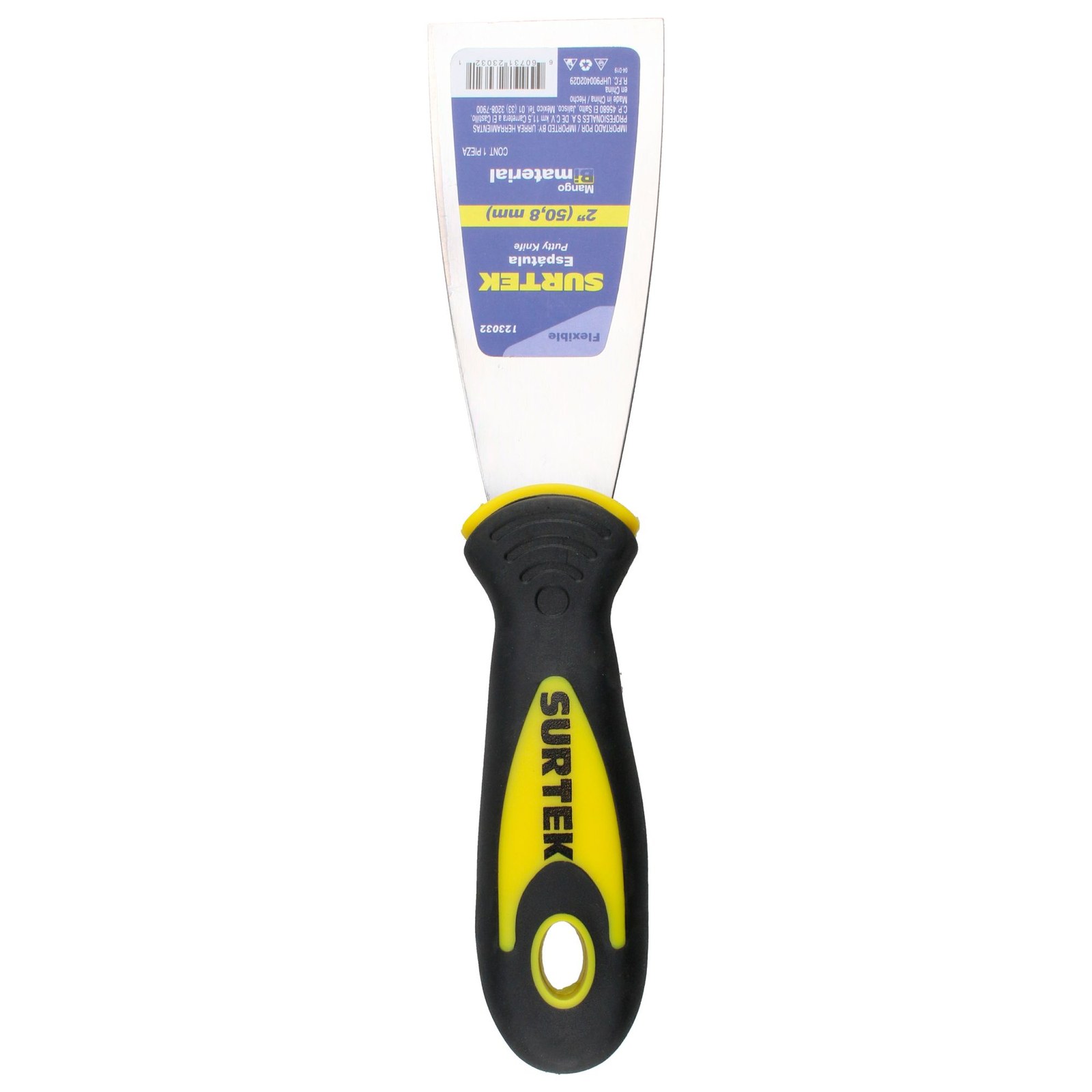 Espátula flexible de acero de alto carbón con mango bimaterial 2" Surtek - Imagen 2