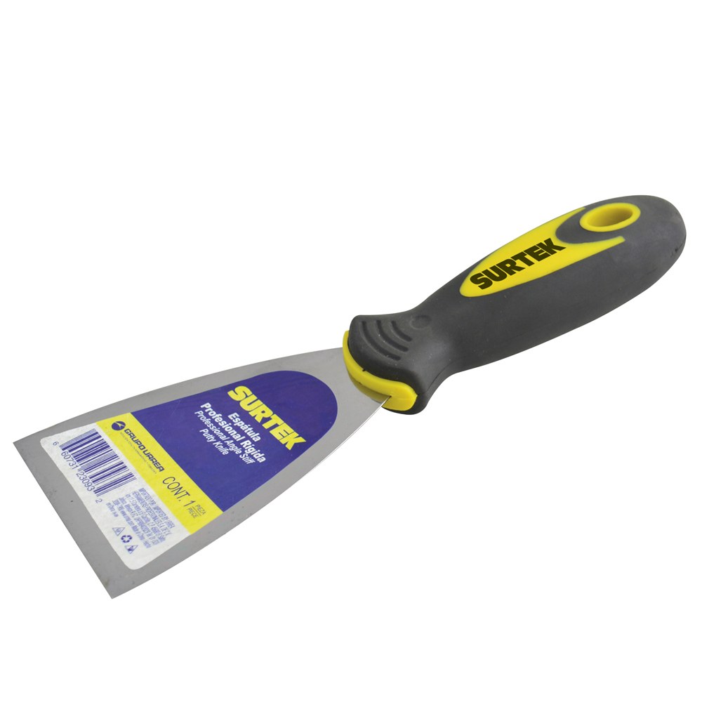 Espátula flexible de acero de alto carbón con mango bimaterial 5" Surtek