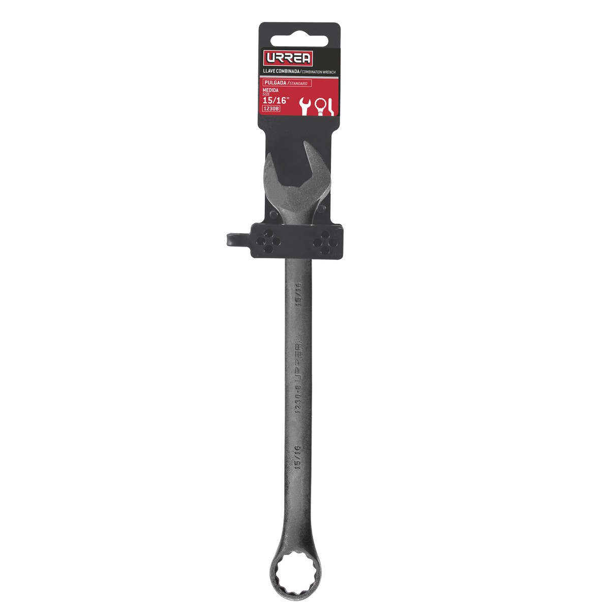 Llave combinada fosfatizada en pulgadas, 12 puntas, 15/16" Urrea - Imagen 2
