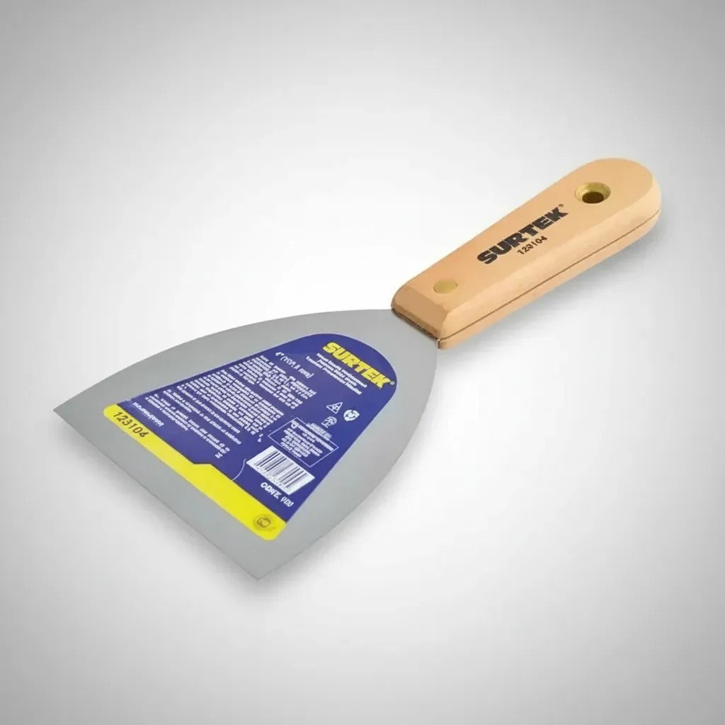 Espátula flexible de acero de alto carbón con mango de madera 2" Surtek - Imagen 4