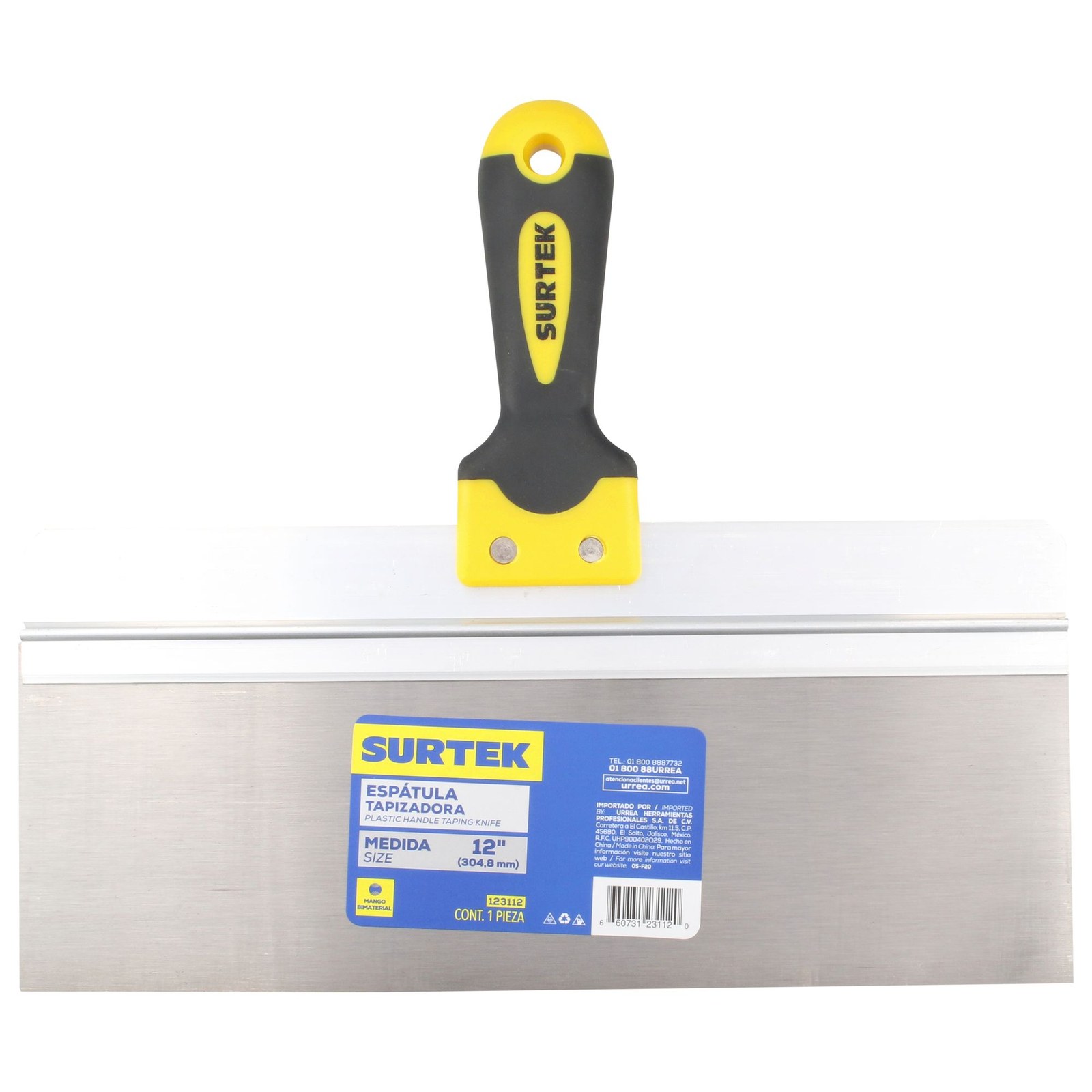 Espátula tapizadora de acero de alto carbón con mango bimaterial 12" Surtek - Imagen 2