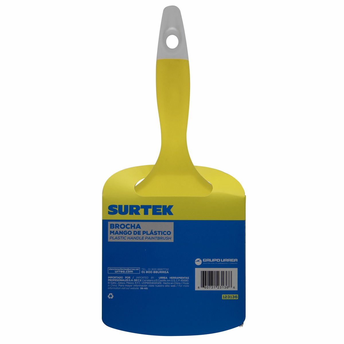 Brocha de cerdas naturales con mango plástico 4" Surtek - Imagen 3