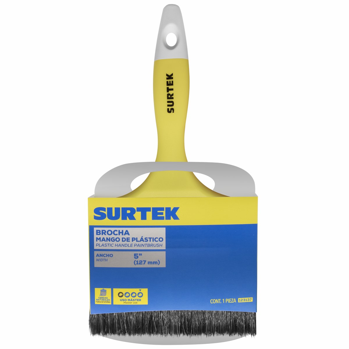 Brocha de cerdas naturales con mango plástico 5" Surtek - Imagen 2