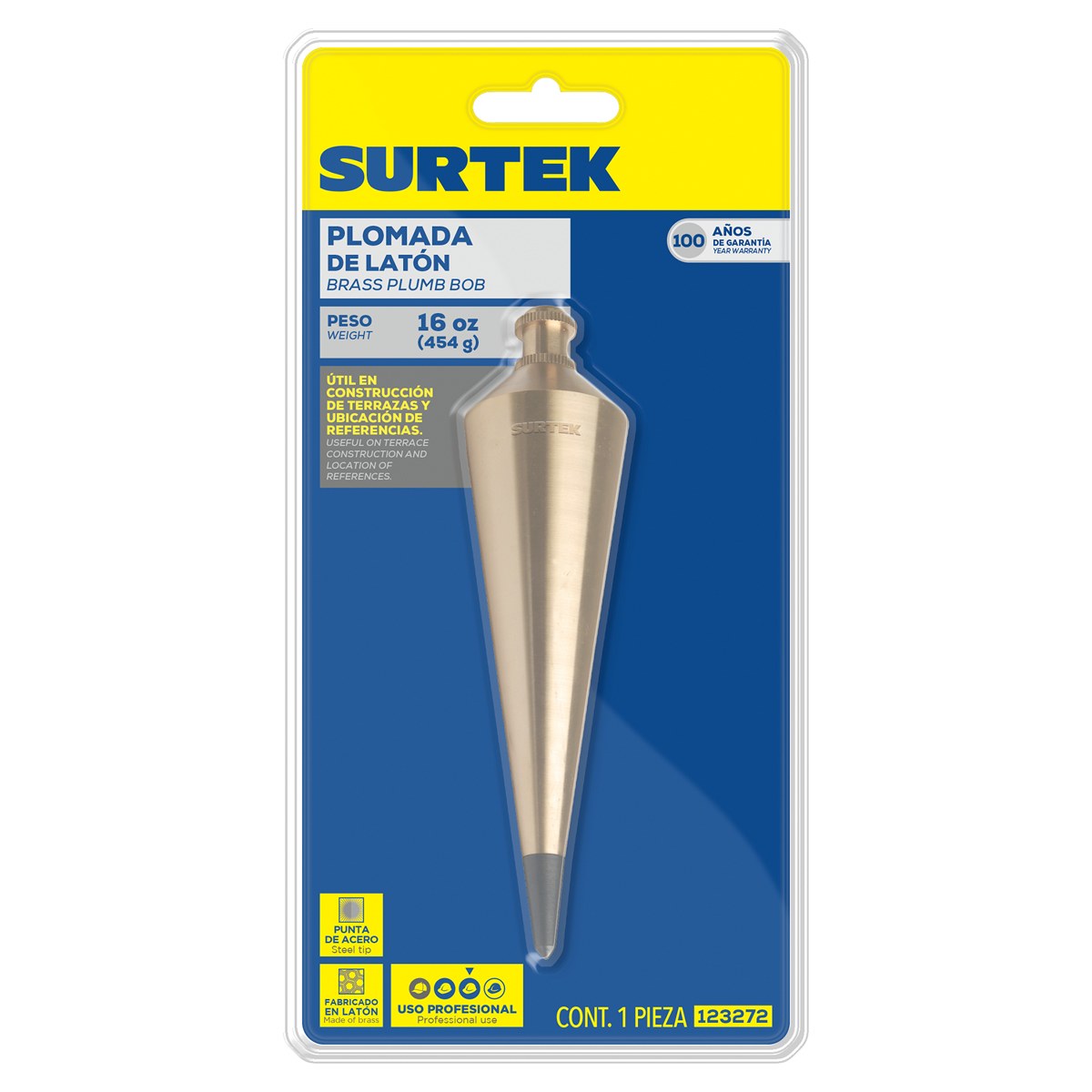 Plomada de latón 227 g Surtek - Imagen 2