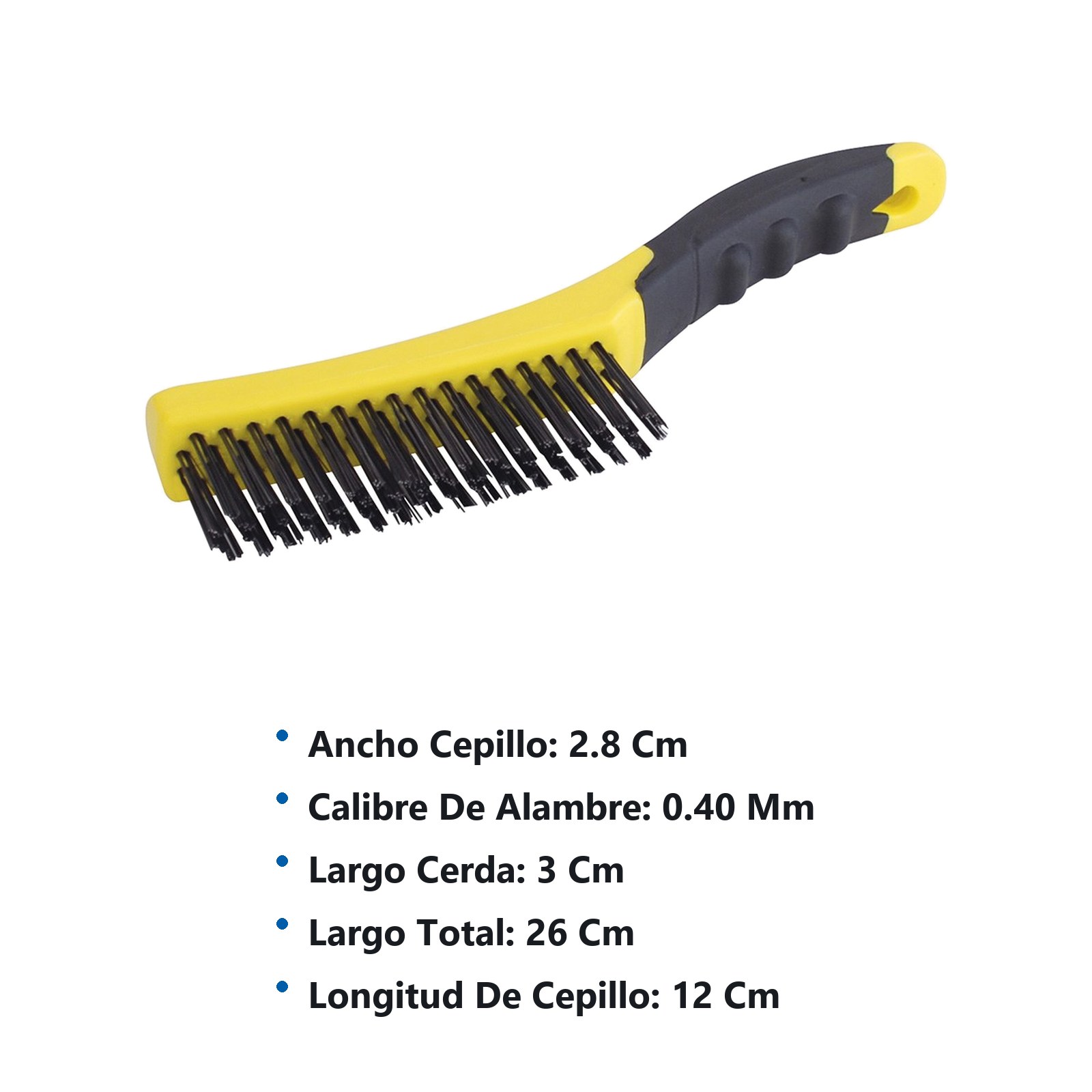 Cepillo de alambre de acero al alto carbón con 4x16 filas de pinceles con mango bimaterial Surtek - Imagen 2