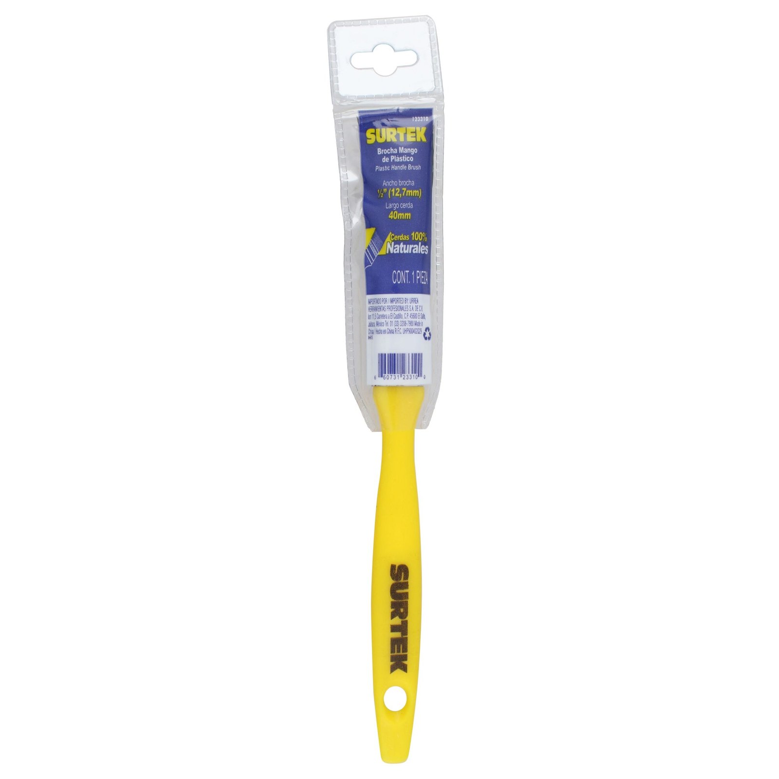 Brocha de cerdas naturales con mango plástico 1/2" Surtek - Imagen 4