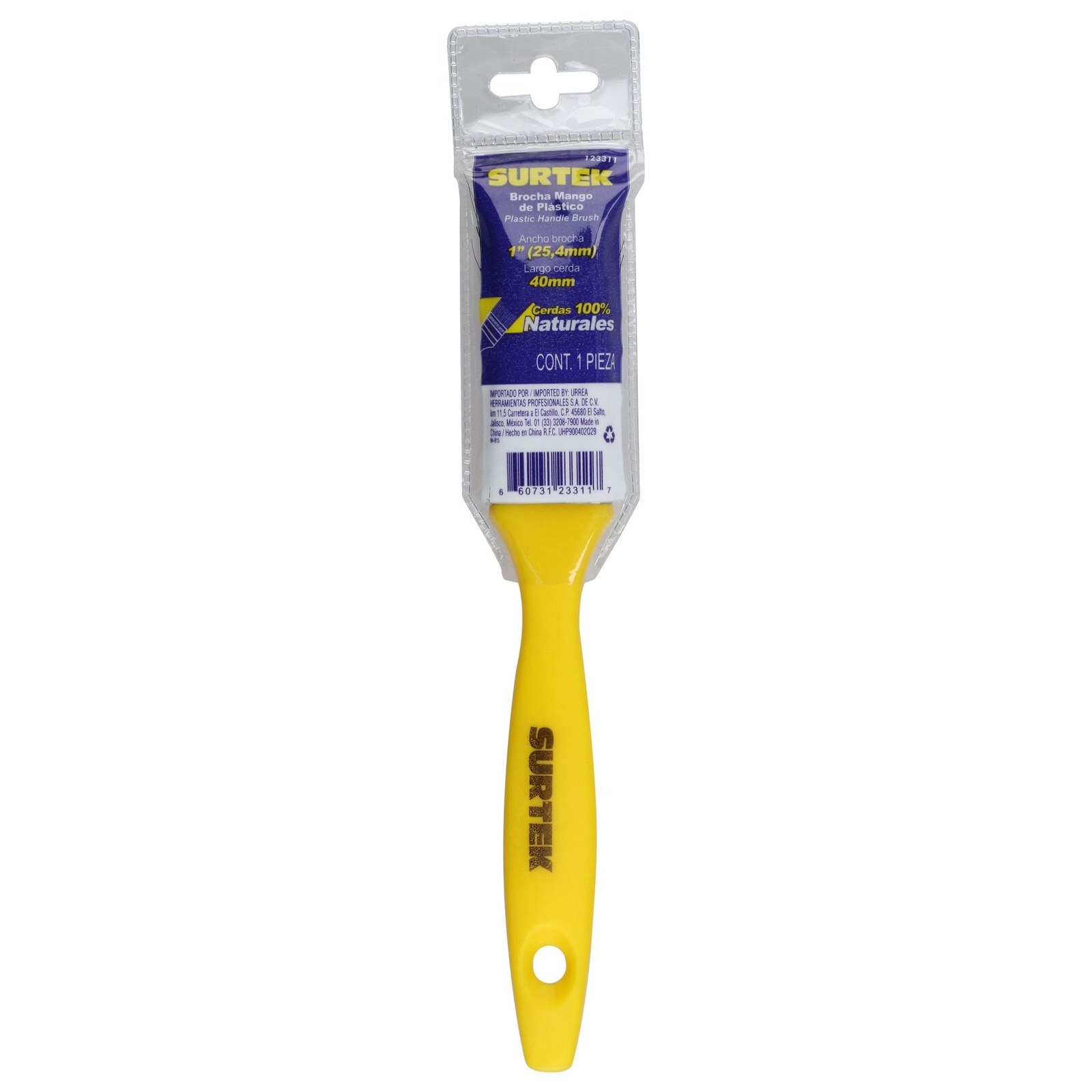 Brocha de cerdas naturales con mango plástico 1" Surtek - Imagen 4