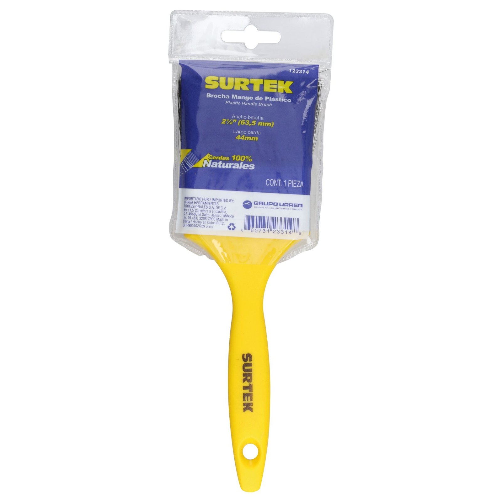 Brocha de cerdas naturales con mango plástico 2-1/2" Surtek - Imagen 4