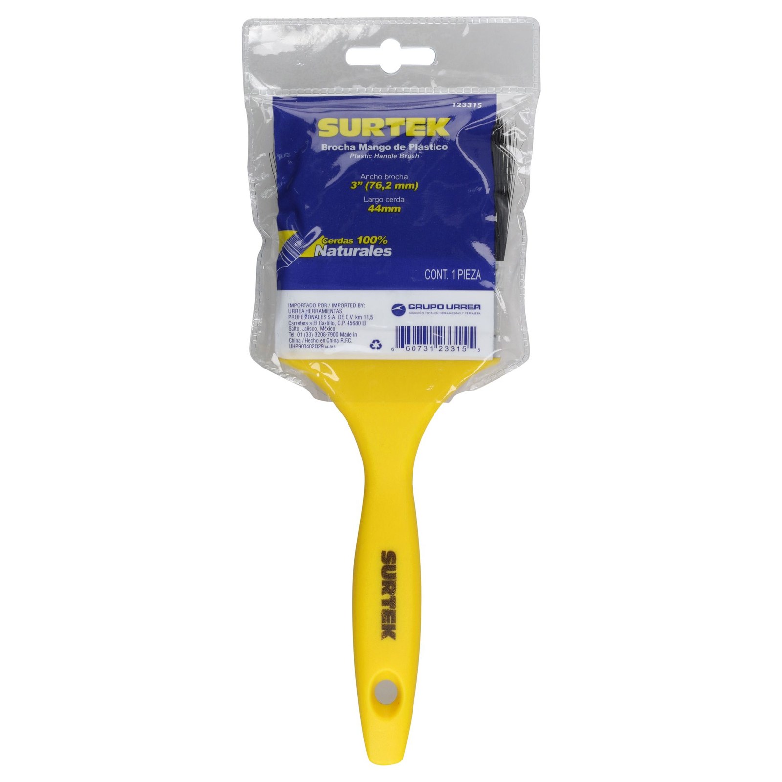 Brocha de cerdas naturales con mango plástico 3" Surtek - Imagen 4
