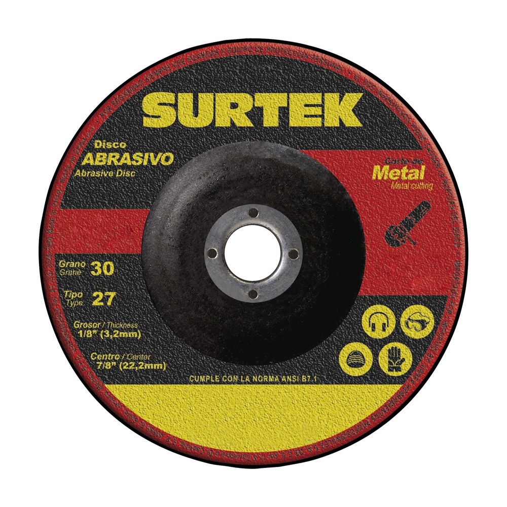 Disco abrasivo tipo 27 para metal 9" x 1/8" Surtek