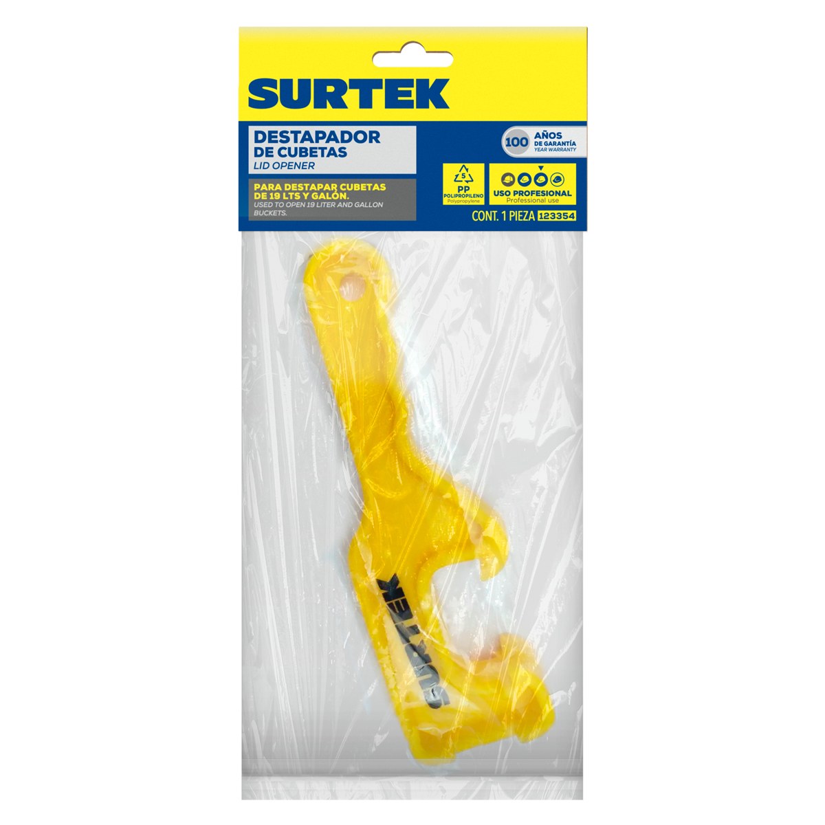 Destapador de cubetas de polipropileno Surtek - Imagen 2