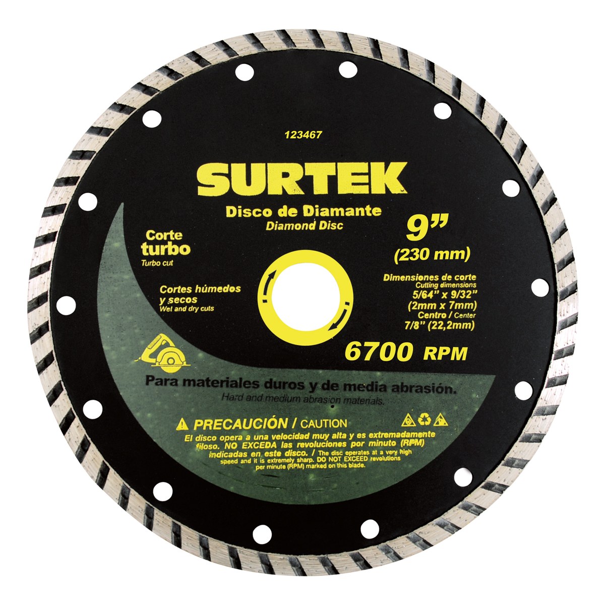 Disco de diamante segmentado, 4-1/2" Surtek