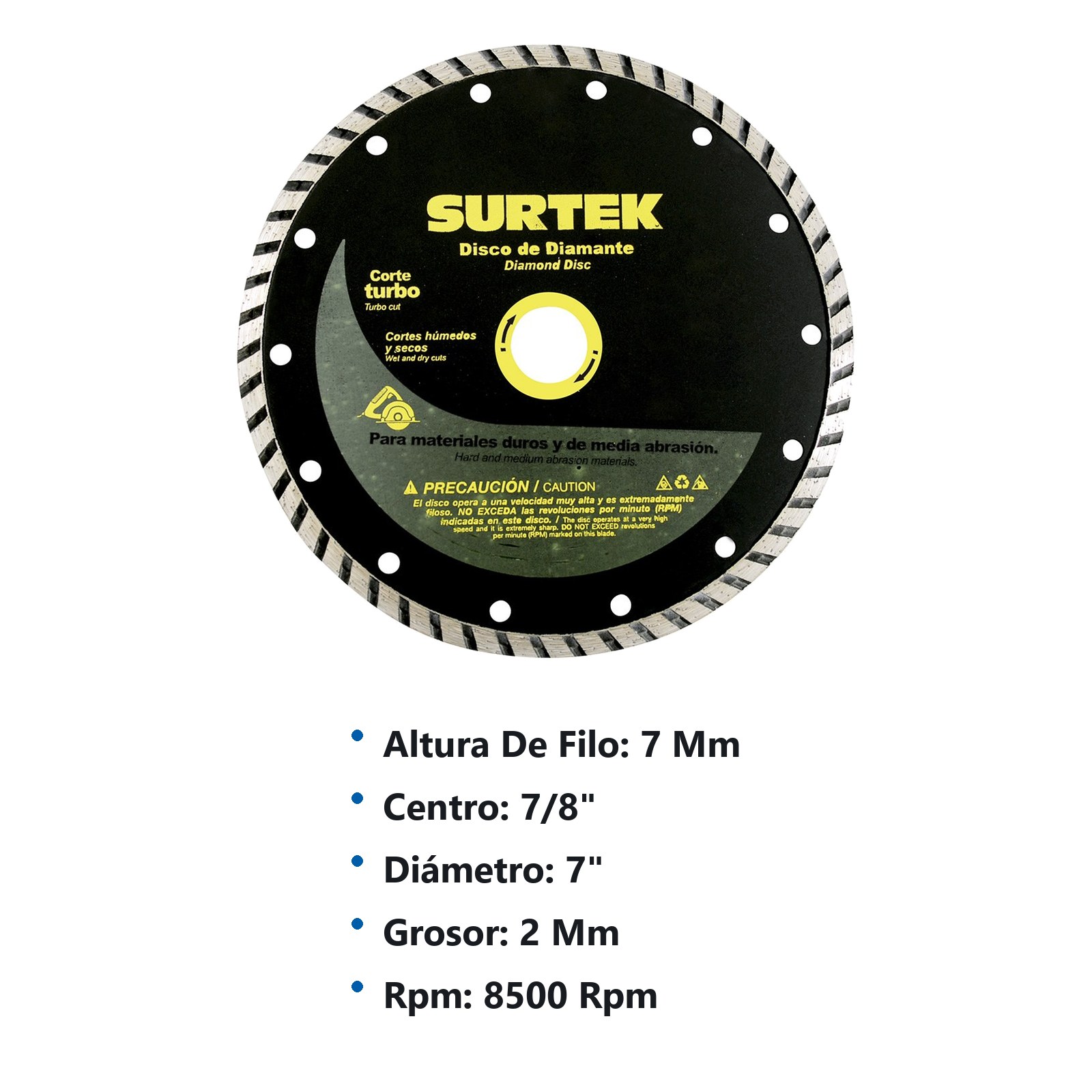 Disco de diamante turbo 7" Surtek - Imagen 2