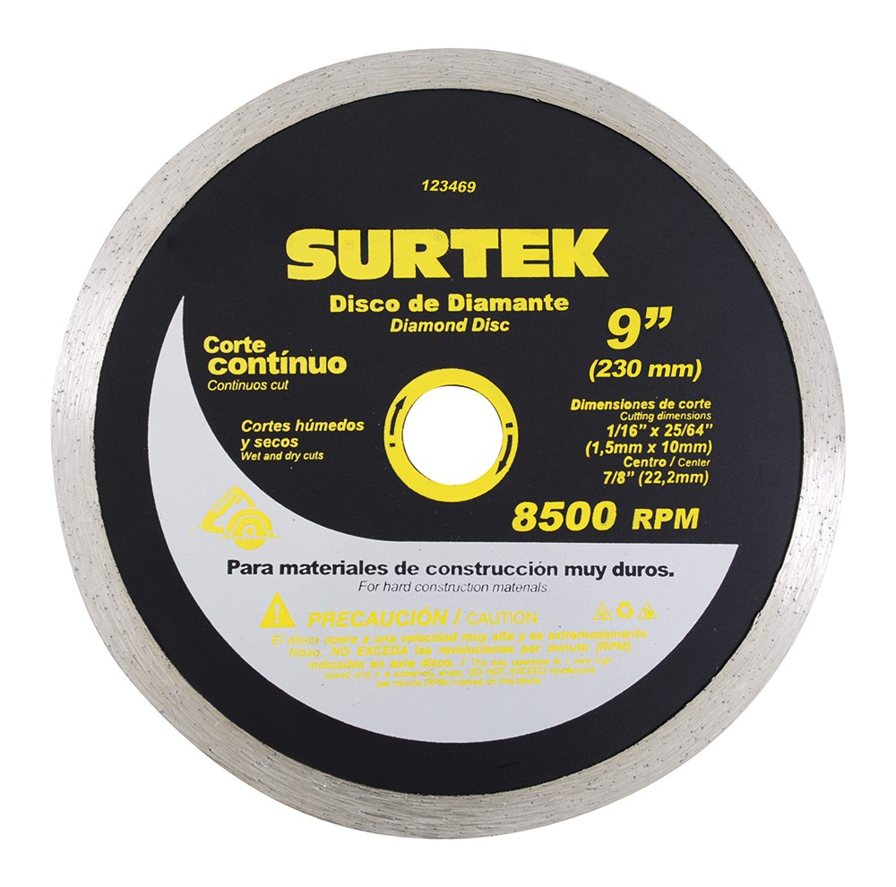 Disco de diamante continuo, 9" Surtek