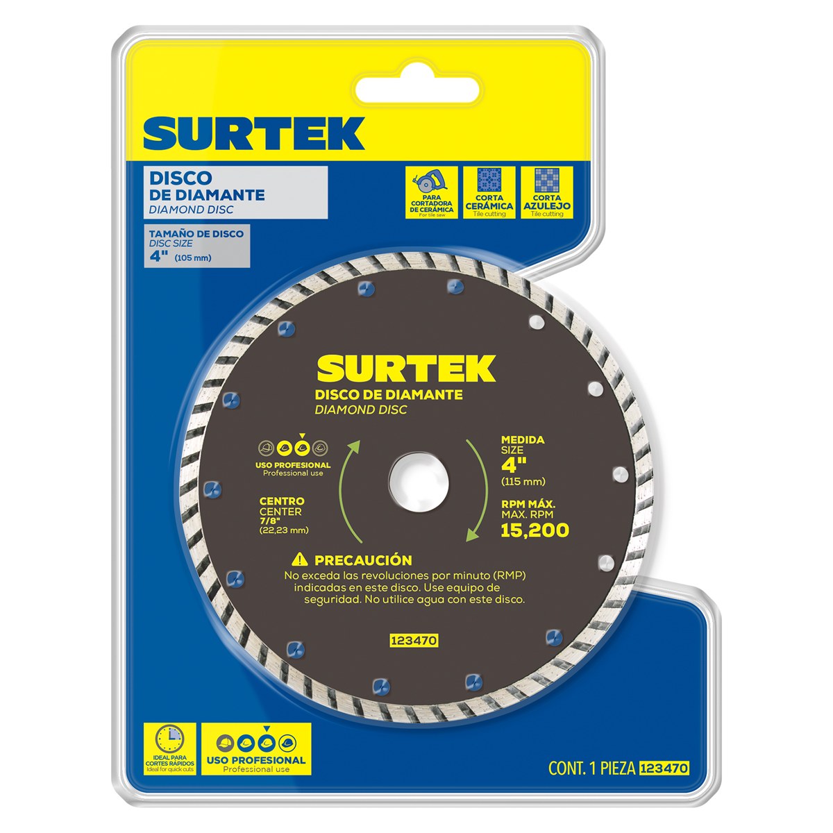 Disco de diamante turbo 4" Surtek - Imagen 2