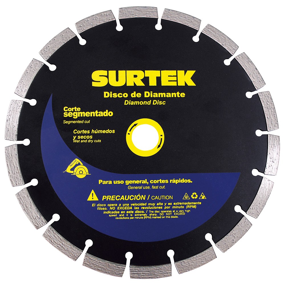 Disco de diamante segmentado, 4" Surtek