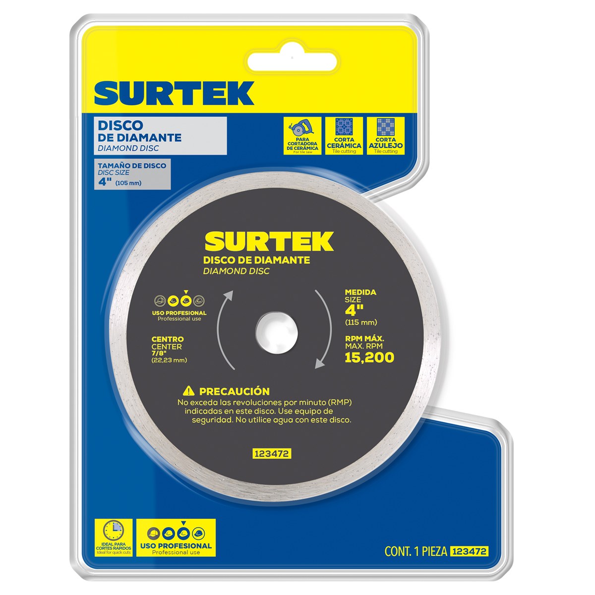 Disco de diamante continuo, 4" Surtek - Imagen 2