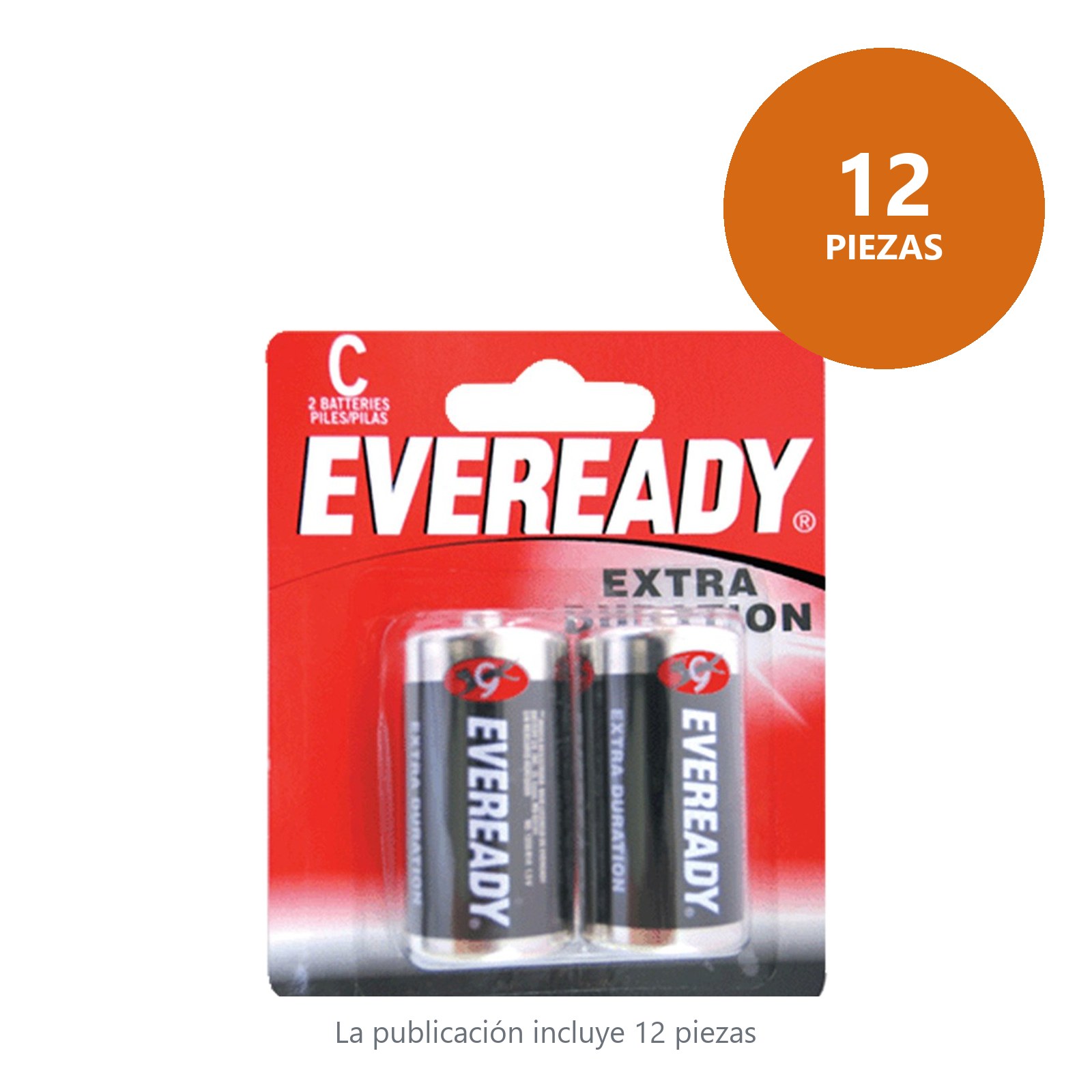Pila alcalina Eveready® "C", 2 piezas Surtek - Imagen 2
