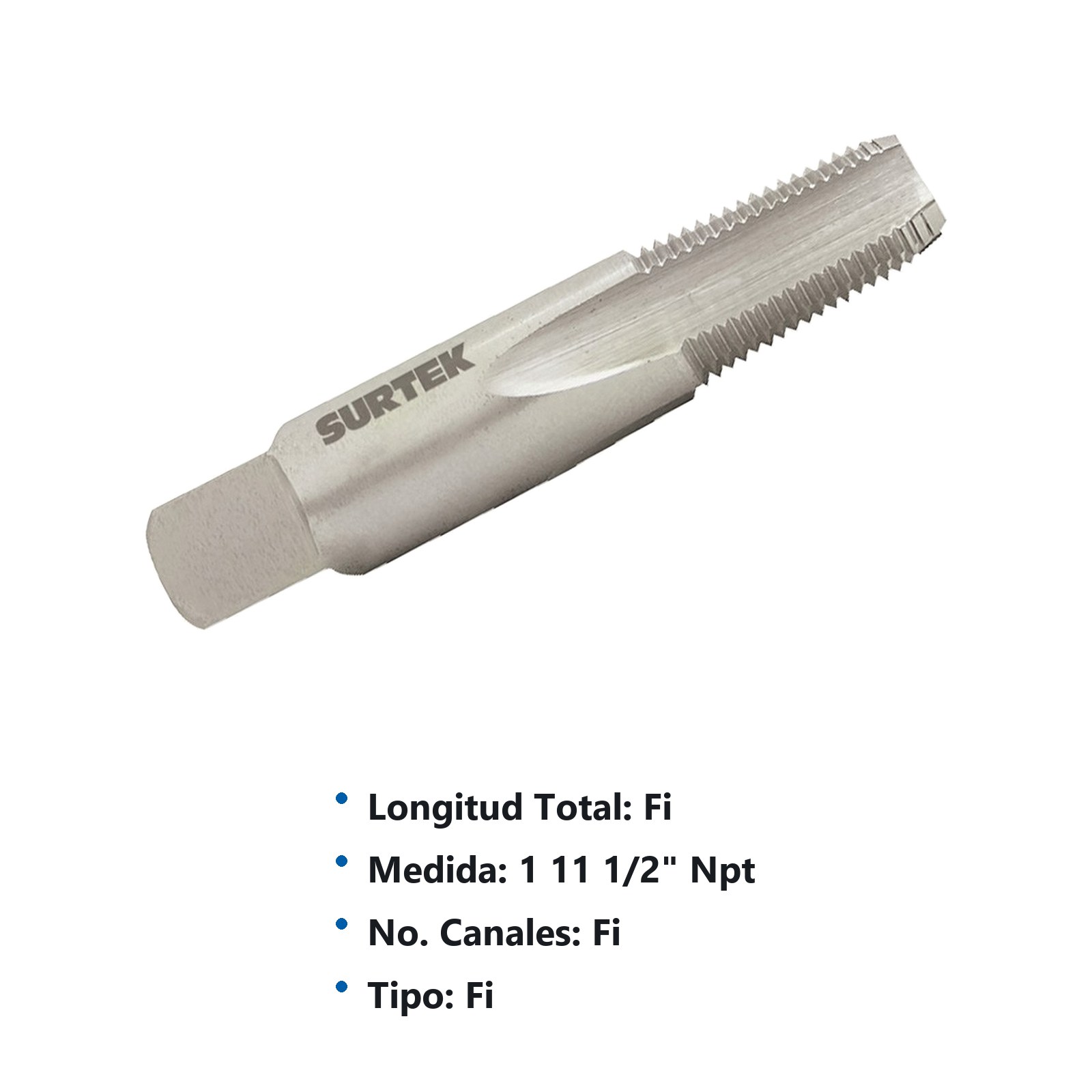 Machuelos de acero de alta velocidad para tubo 1"-11.5 NPT Surtek - Imagen 2