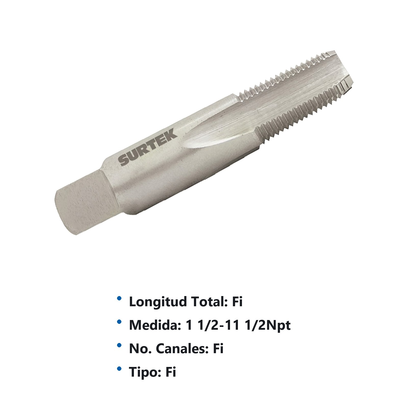 Machuelos de acero de alta velocidad para tubo 1-1/2", 11.5 NPT Surtek - Imagen 2