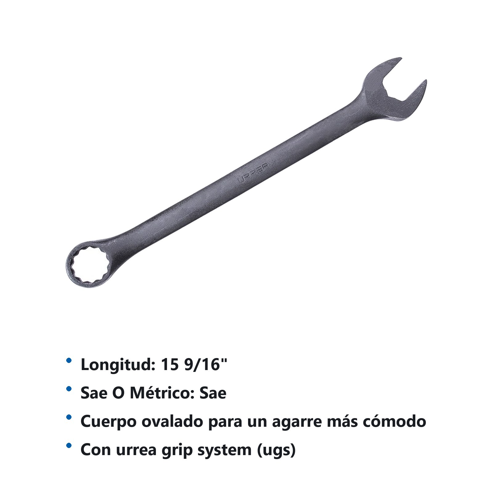 Llave combinada fosfatizada en pulgadas, 12 puntas, 1-1/8" Urrea - Imagen 2