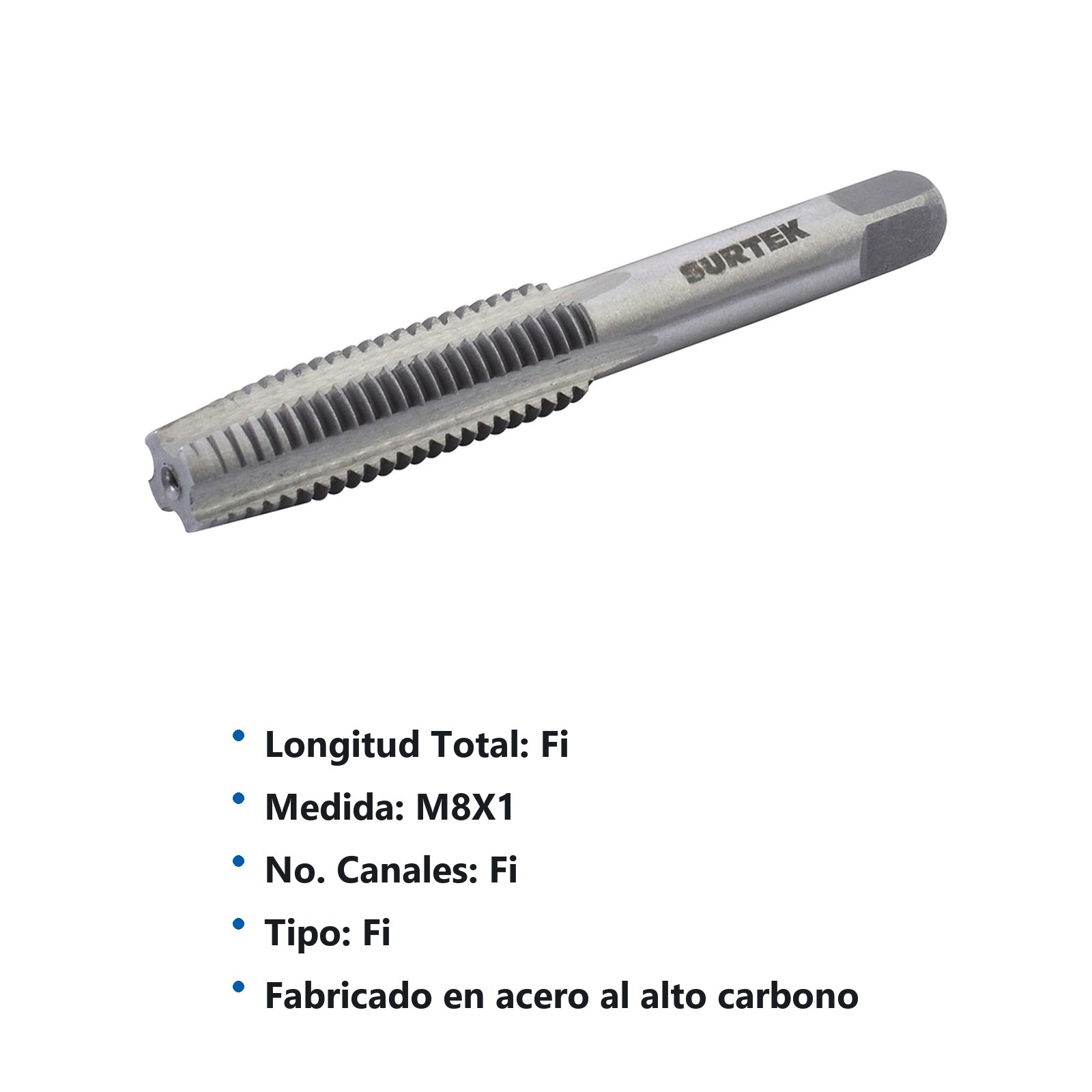 Machuelo de acero al carbón M8 x 1 Surtek - Imagen 2