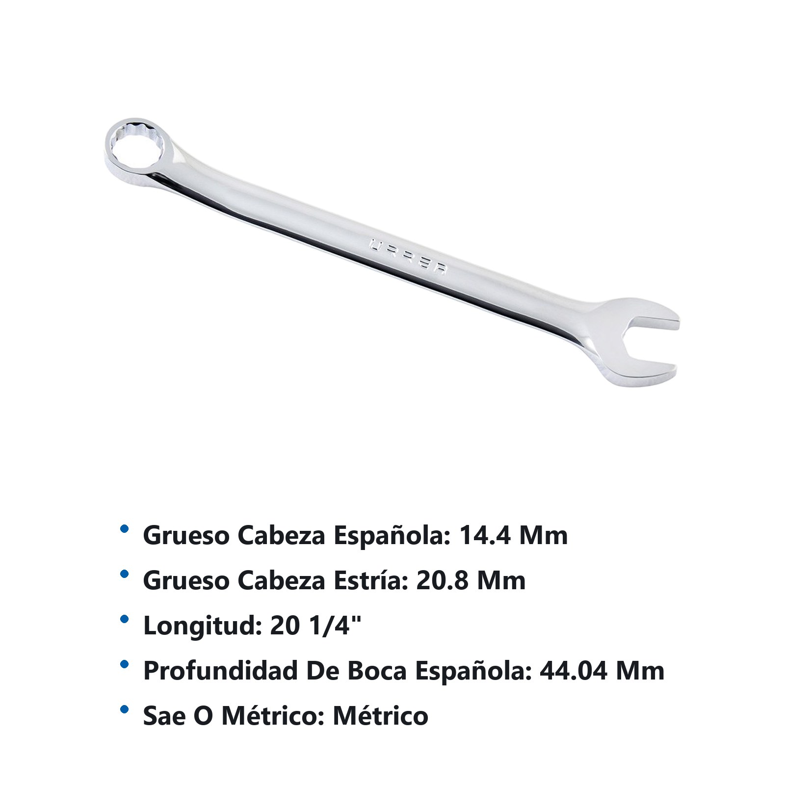 Llave combinada pulido espejo métrica, 12 puntas, 42 mm Urrea - Imagen 2
