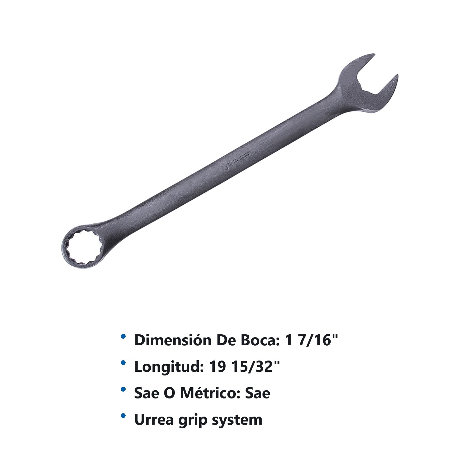 Llave combinada fosfatizada en pulgadas, 12 puntas, 1-7/16" Urrea - Imagen 2