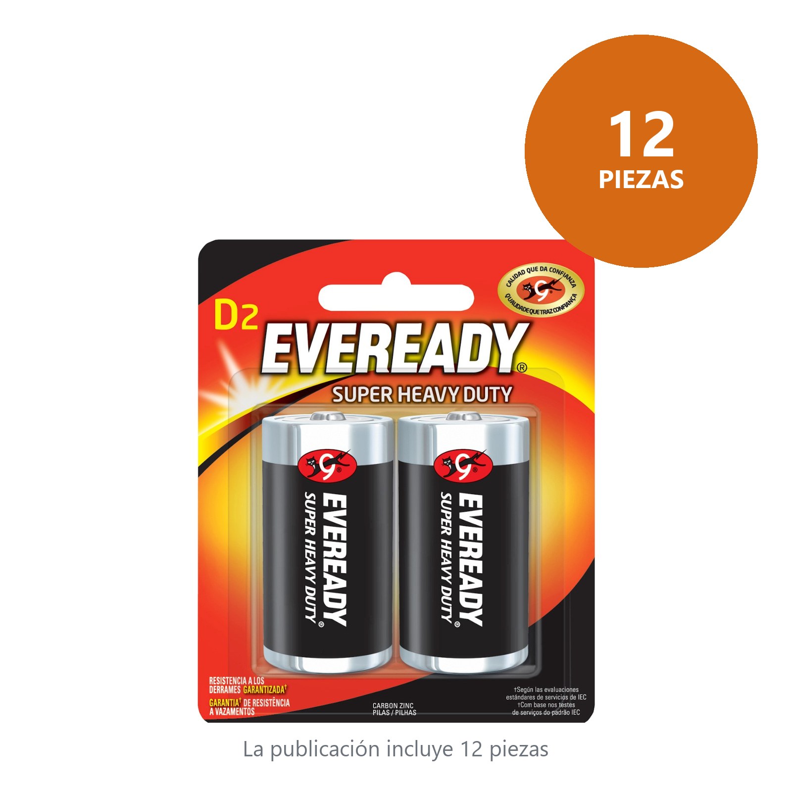 Pila alcalina Eveready® "D", 2 piezas Surtek - Imagen 2