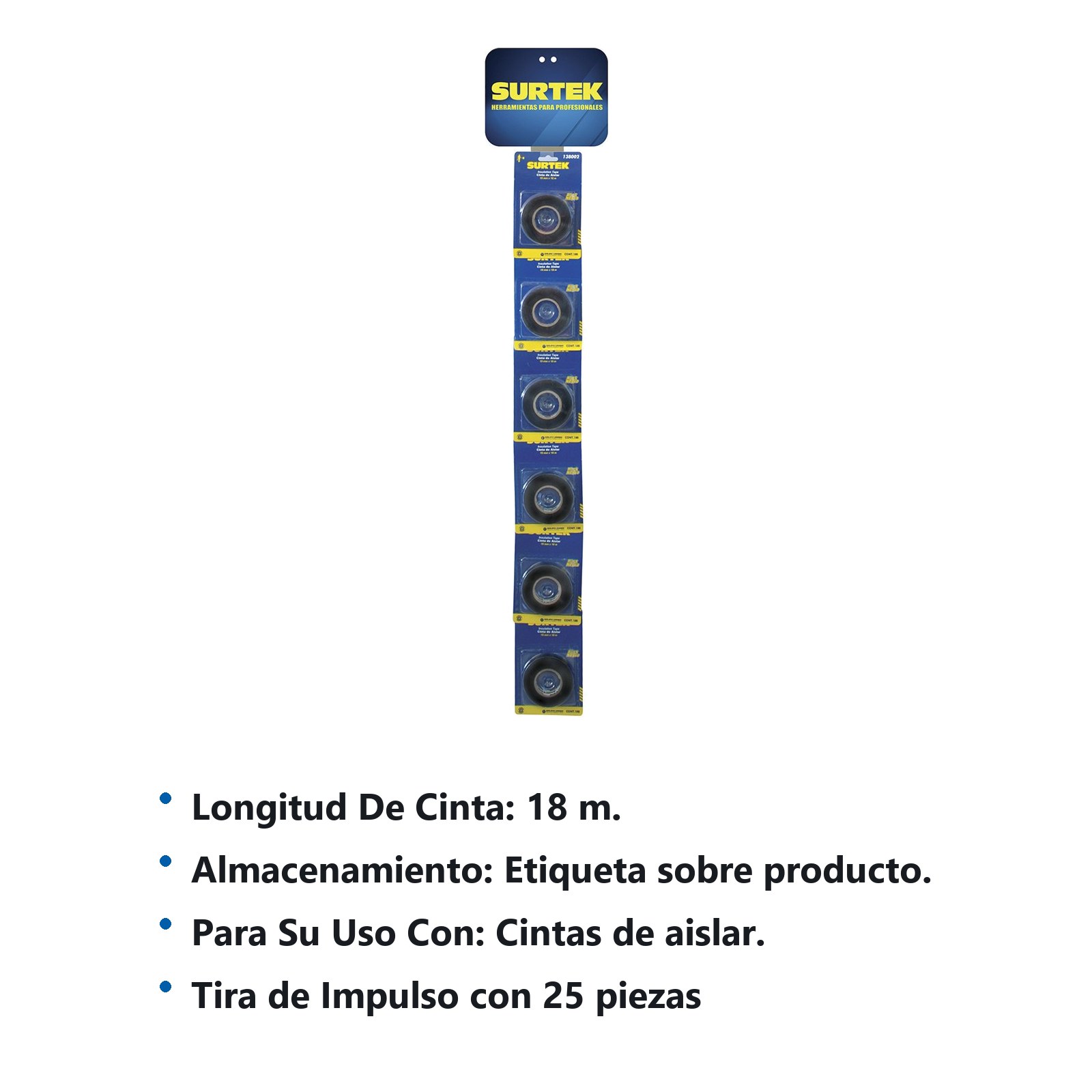Tira de impulso con cintas de aislar, 25 piezas Surtek - Imagen 2