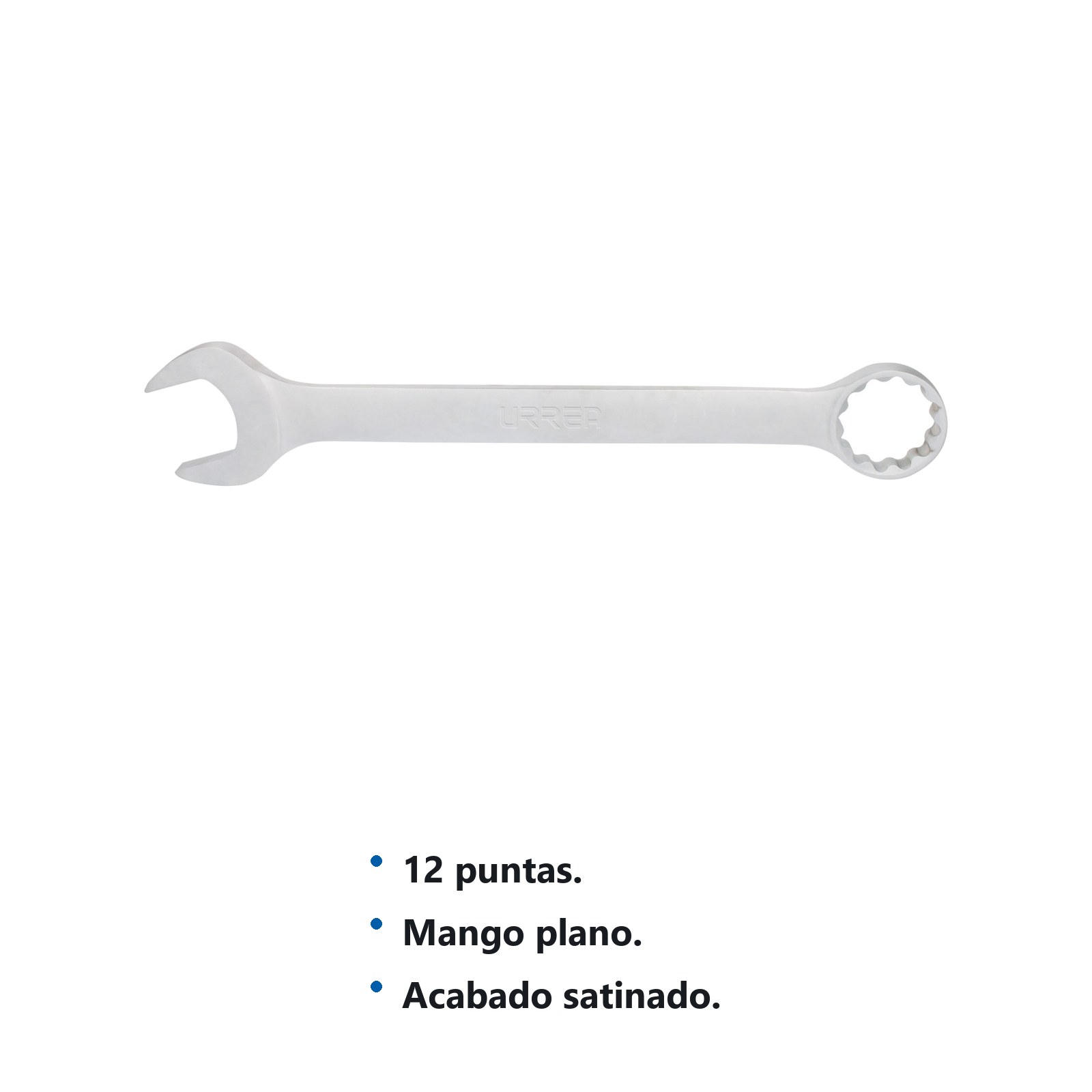 Llave combinada jumbo satinada en pulgadas, 12 puntas, 2-5/8" Urrea - Imagen 2