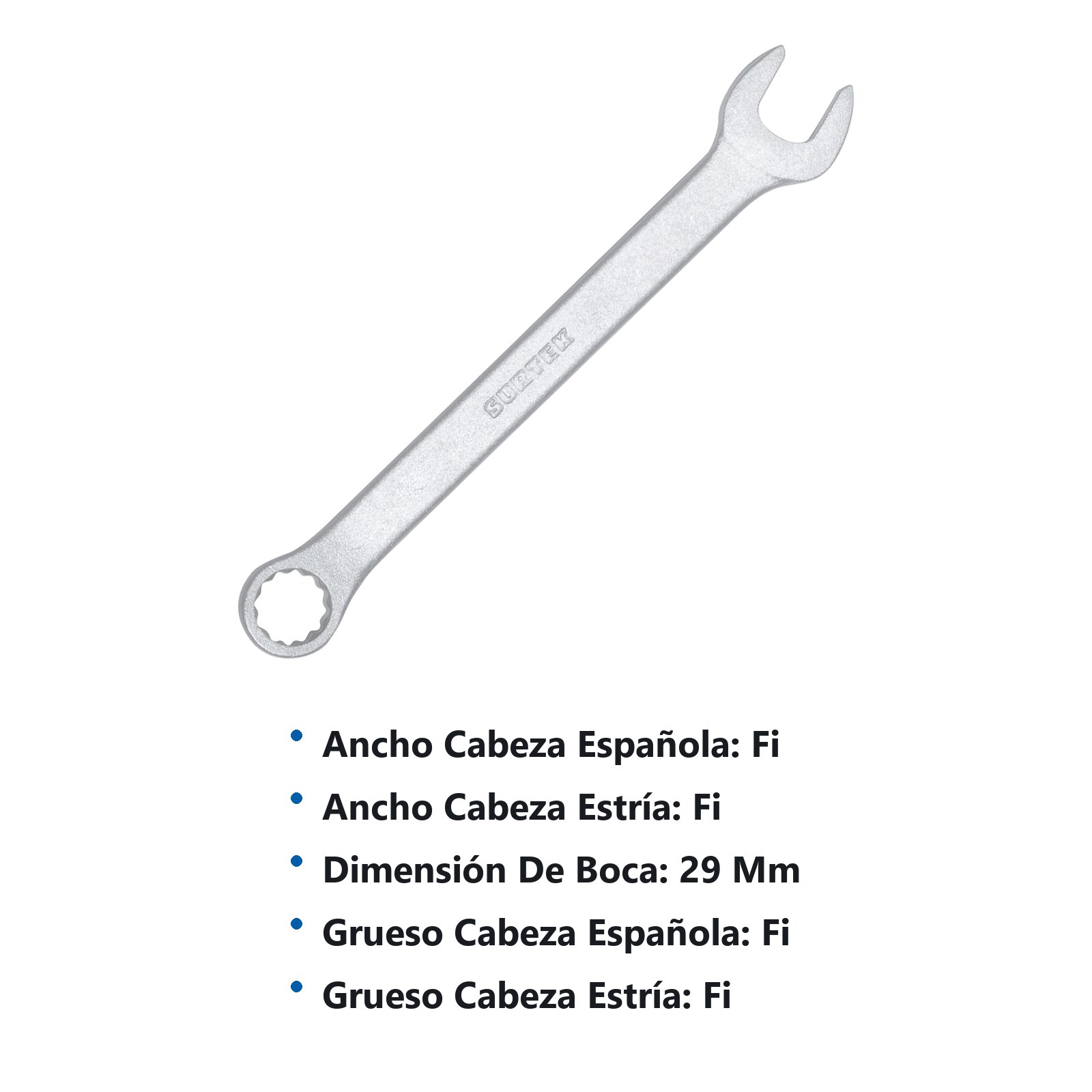 Llave combinada satinada métrica, 12 puntas, 29 mm Surtek - Imagen 3