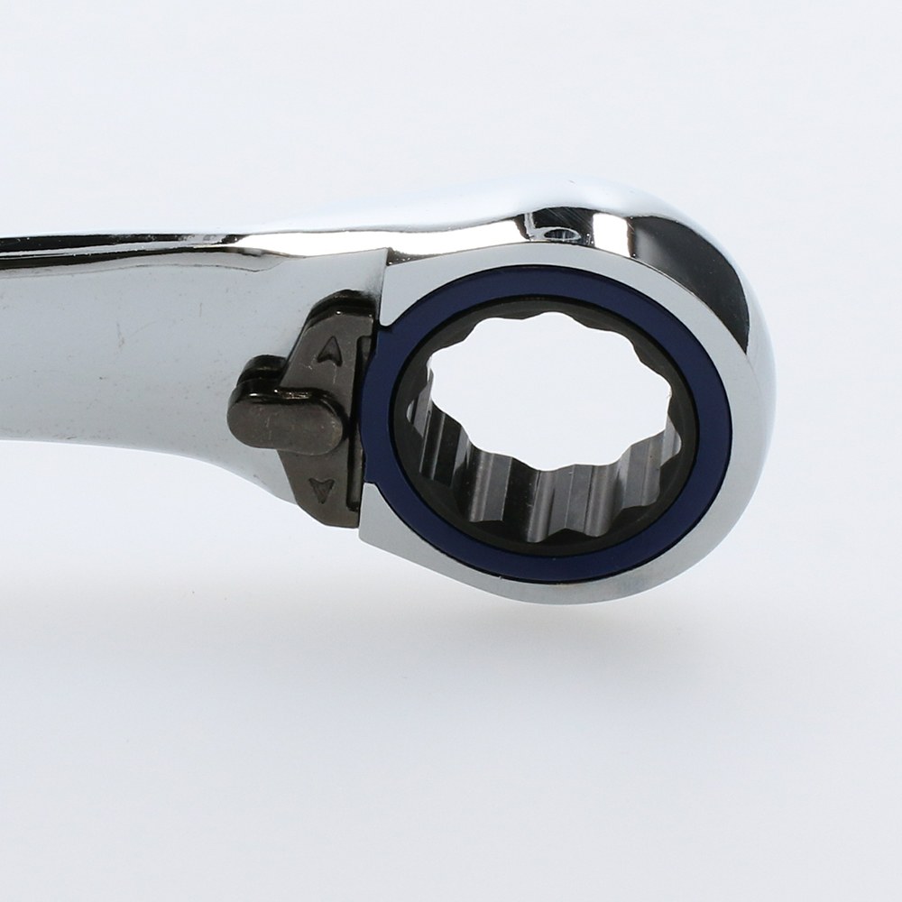 Juego de llaves combinadas pulido espejo de matraca rev mét, 12 puntas,7 pz en rack Urrea - Imagen 3