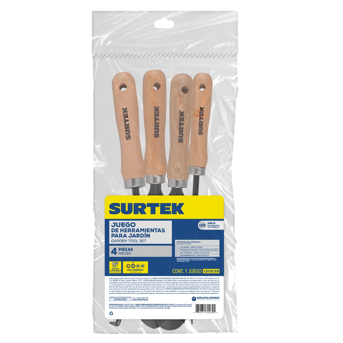 Juego combinado de herramienta para jardinería, 4 piezas Surtek - Imagen 2