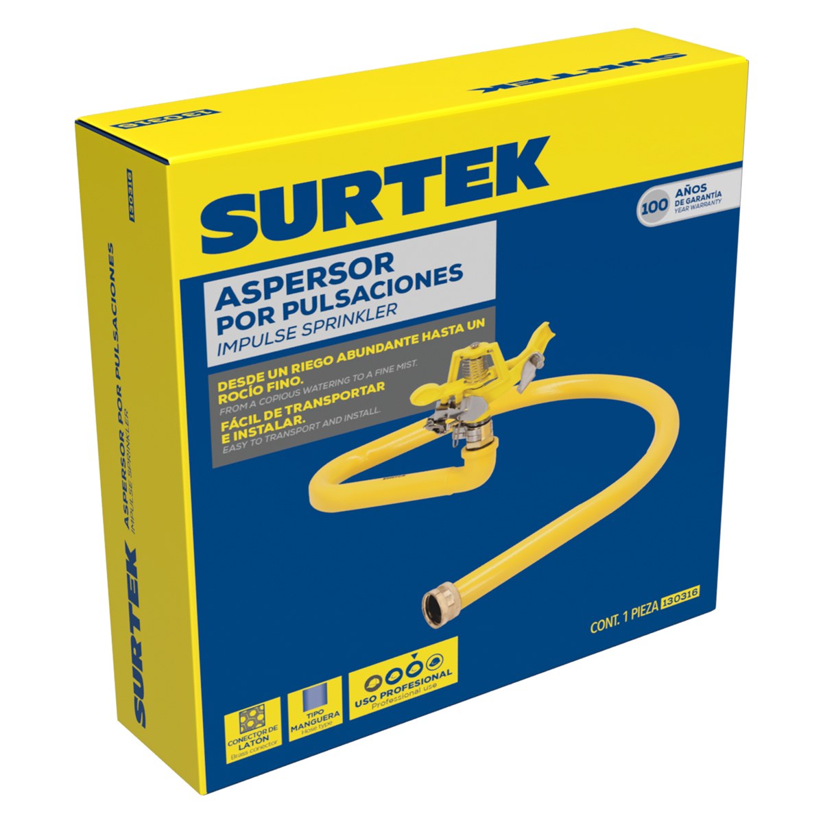 Aspersor estacionario con base metálica regulada por pulsación, 3/4" GHT Surtek - Imagen 3