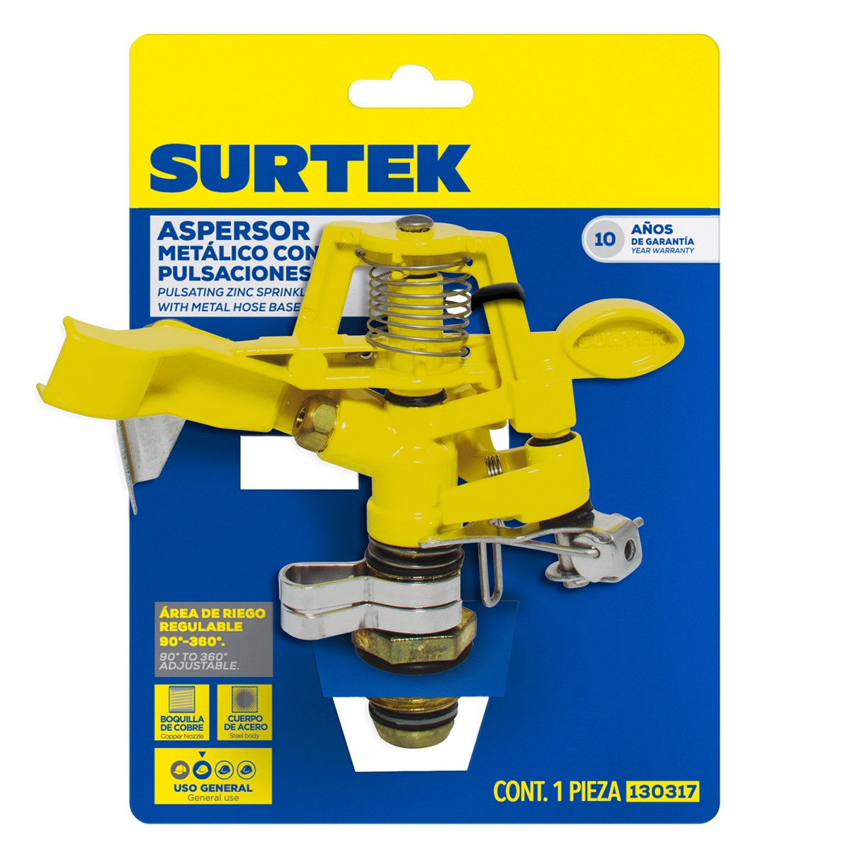 Aspersor metálico regulable por pulsación 3/4" GHT Surtek - Imagen 2