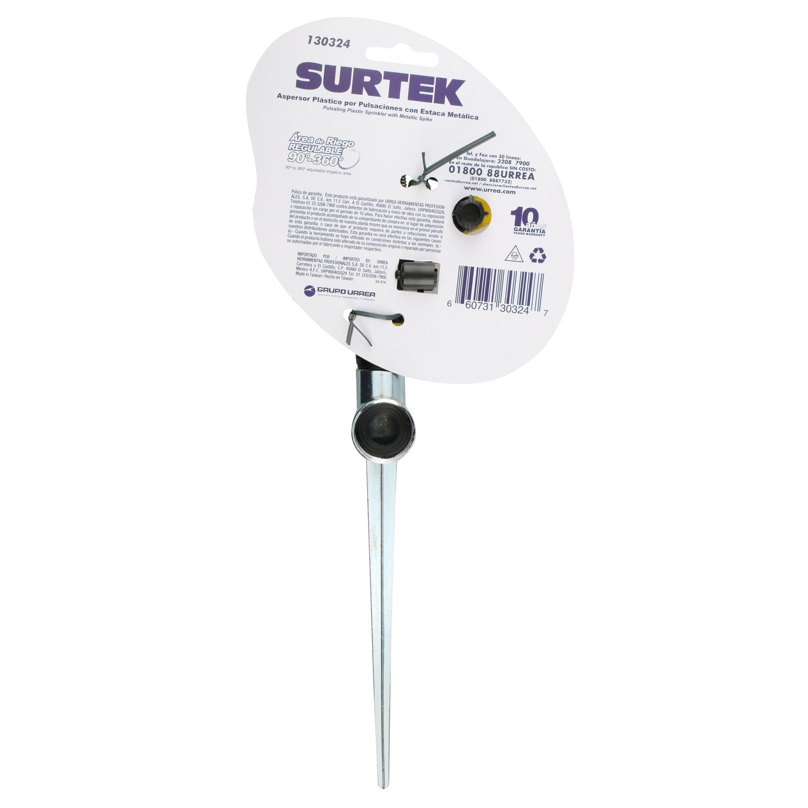 Aspersor plástico regulable por pulsación 3/4" GHT 1 vía Surtek - Imagen 3