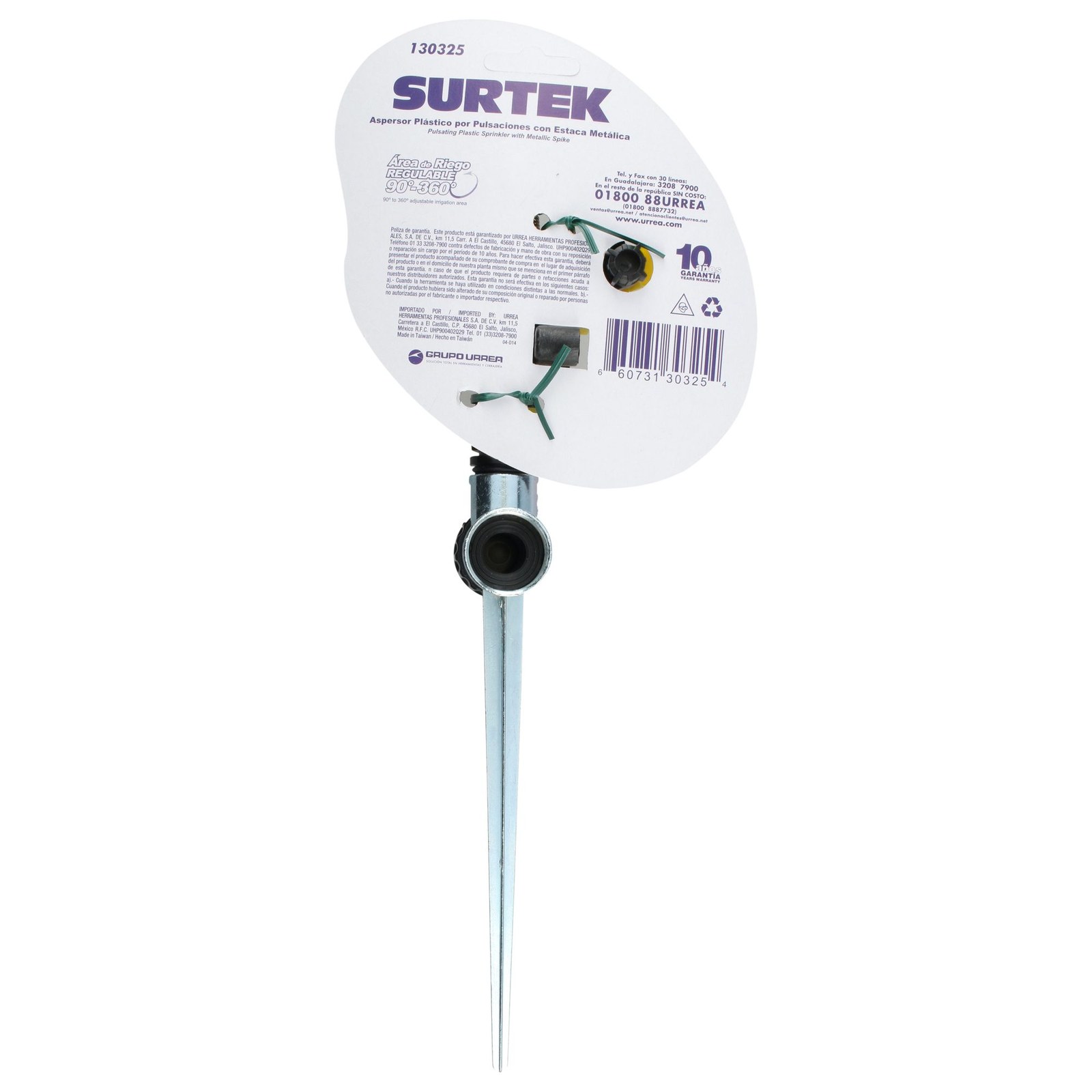 Aspersor plástico regulable por pulsación 3/4" GHT 2 vías Surtek - Imagen 3