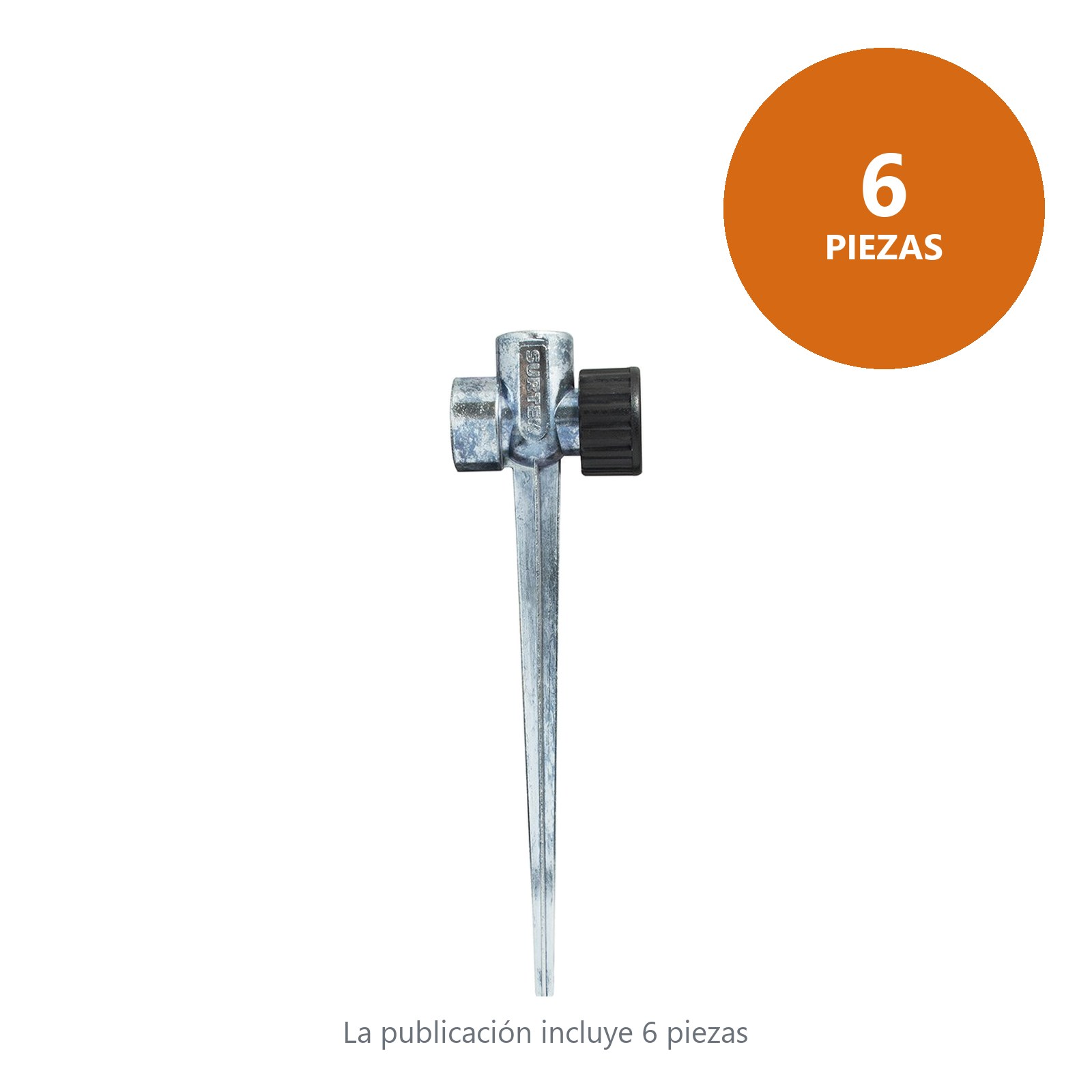 Estaca metálica universal para aspersor 11", 2 vías Surtek - Imagen 3