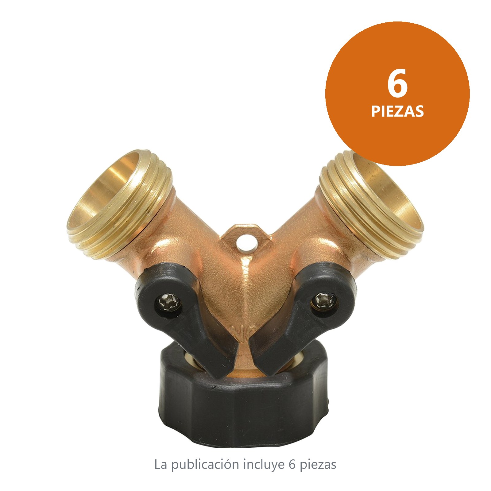 Adaptador para manguera de riego en "Y" de bronce 11 x 7 cm Surtek - Imagen 3