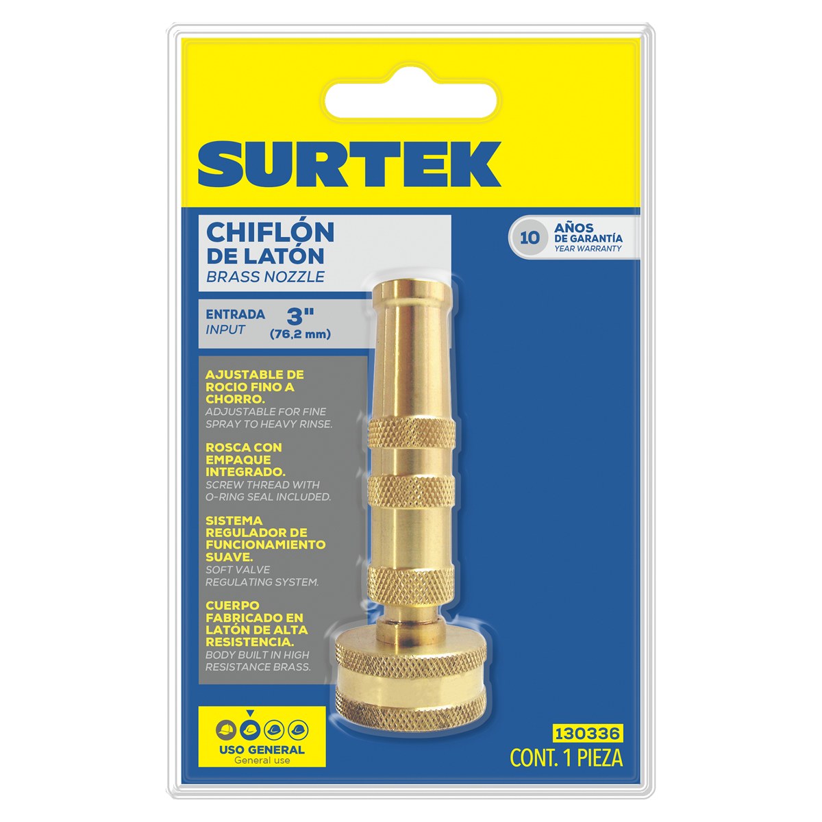 Chiflón de latón 3.0", 3/4" GHT Surtek - Imagen 2