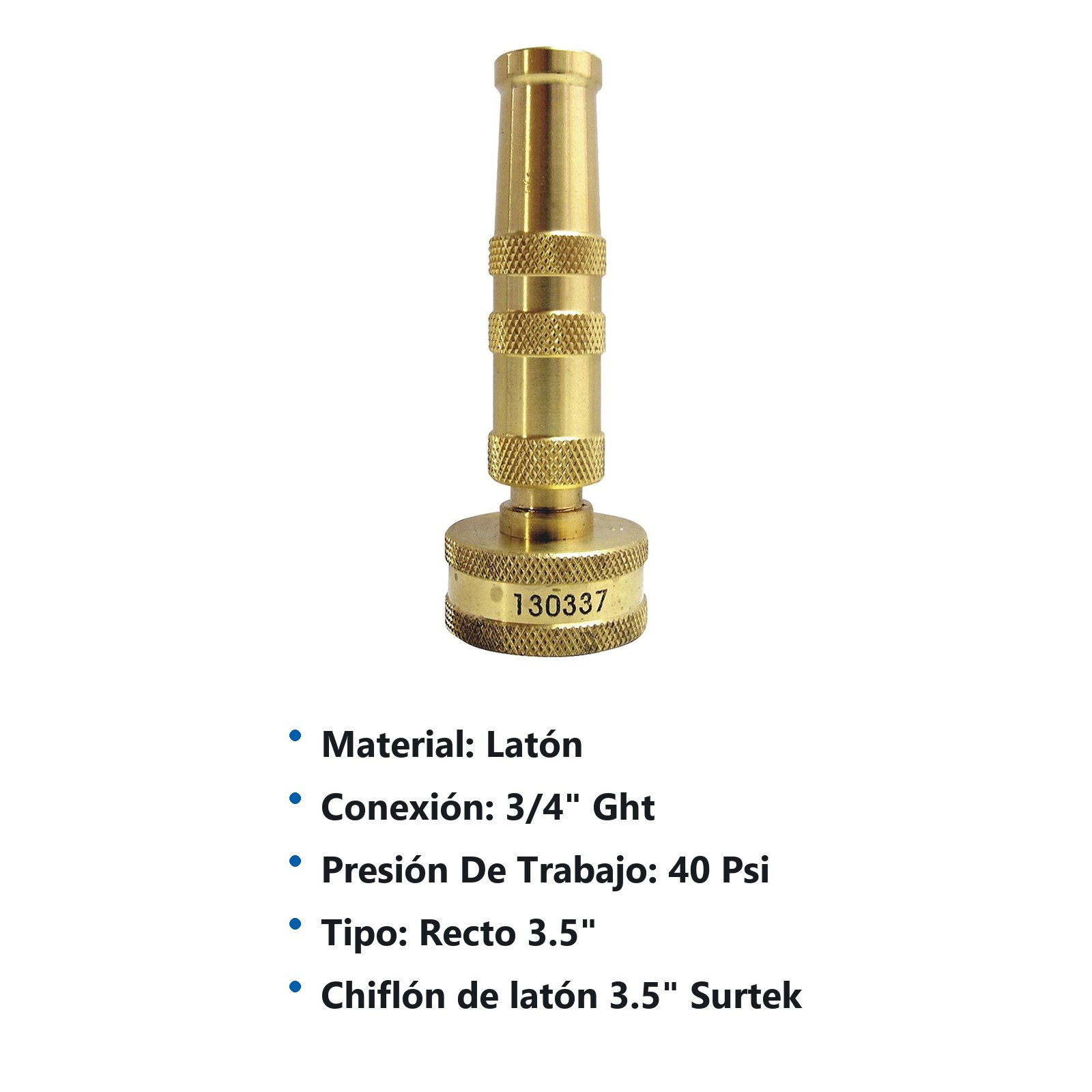 Chiflón de latón 3.5", 3/4" GHT Surtek - Imagen 3
