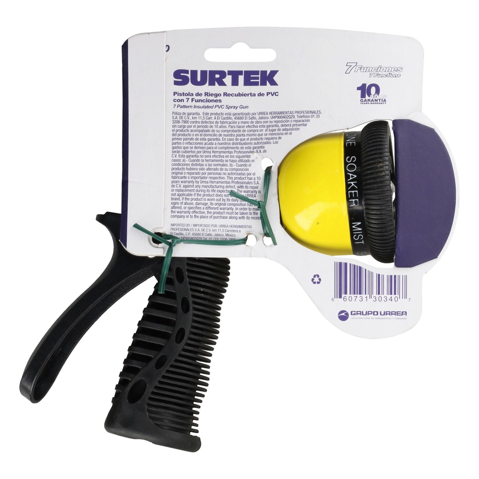 Pistola para riego con recubrimiento de PVC con 7 funciones 3/4" GHT Surtek - Imagen 4