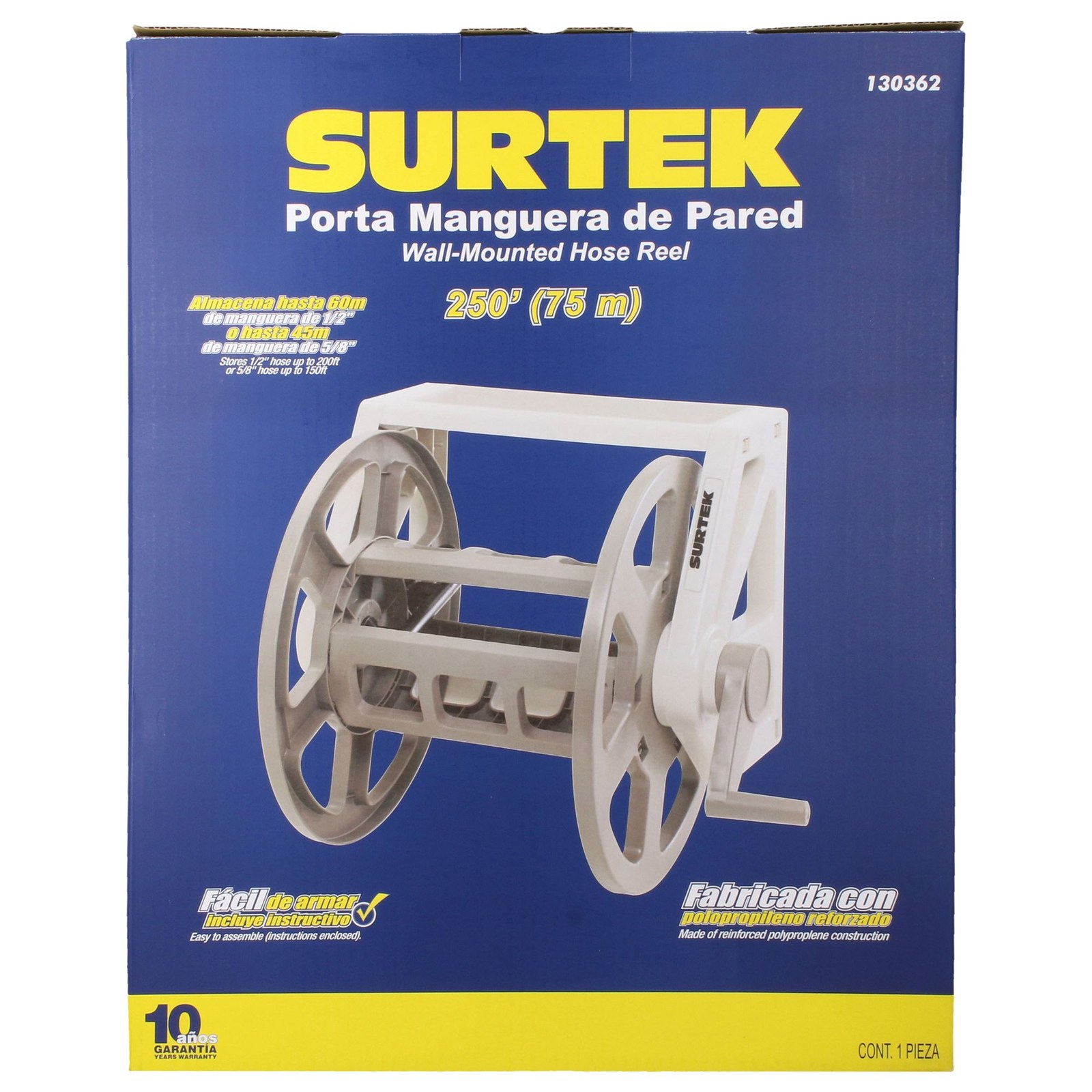 Porta manguera de pared, capacidad de 75 m Surtek - Imagen 4