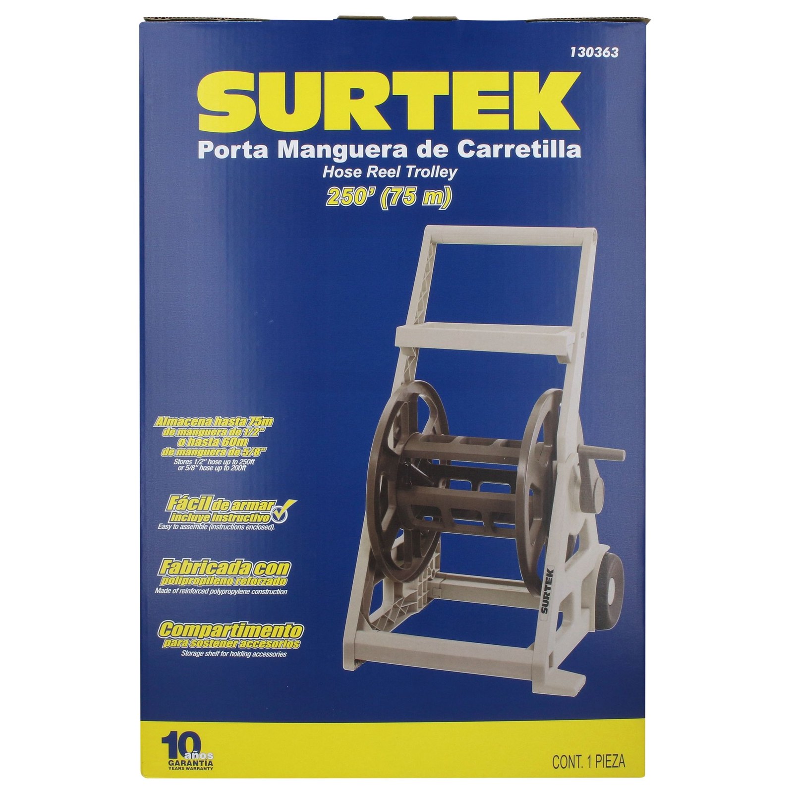 Porta manguera con ruedas, capacidad de 75 m Surtek - Imagen 4