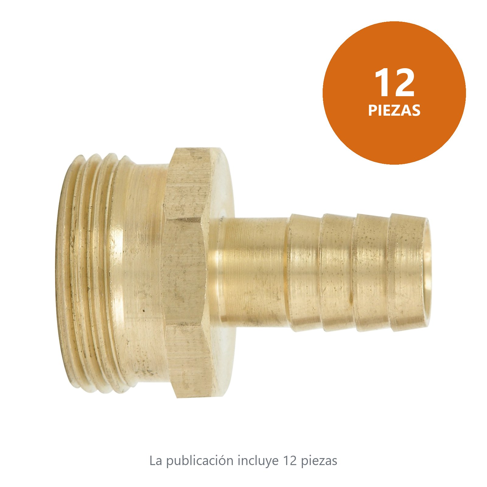 Conector para manguera de riego de latón, 1/2" macho Surtek - Imagen 2