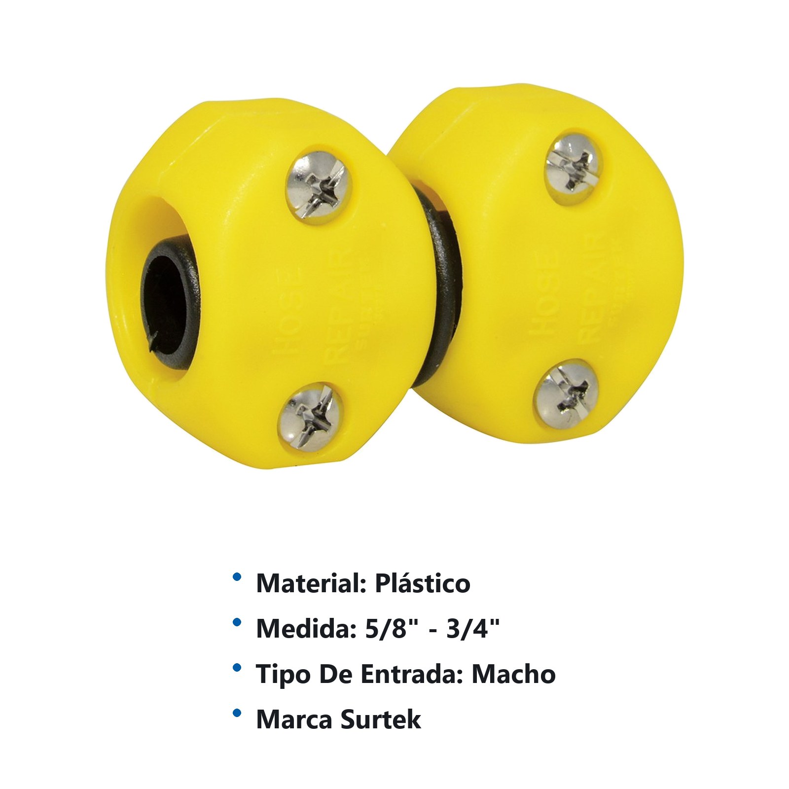 Reparador para manguera de riego plástico, 5/8" a 3/4" Surtek - Imagen 3