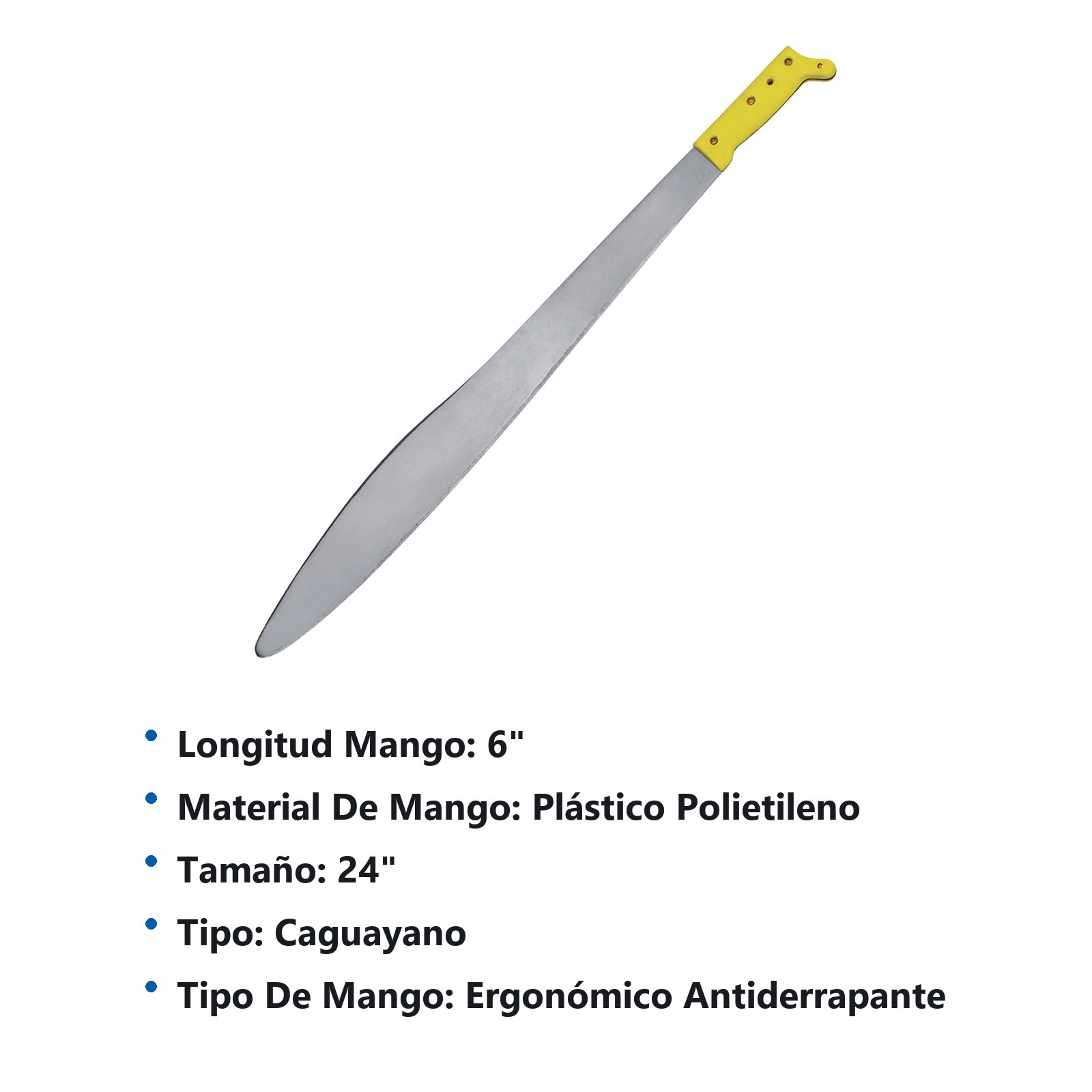 Machete laminado con mango amarillo caguayano 24" Surtek - Imagen 2