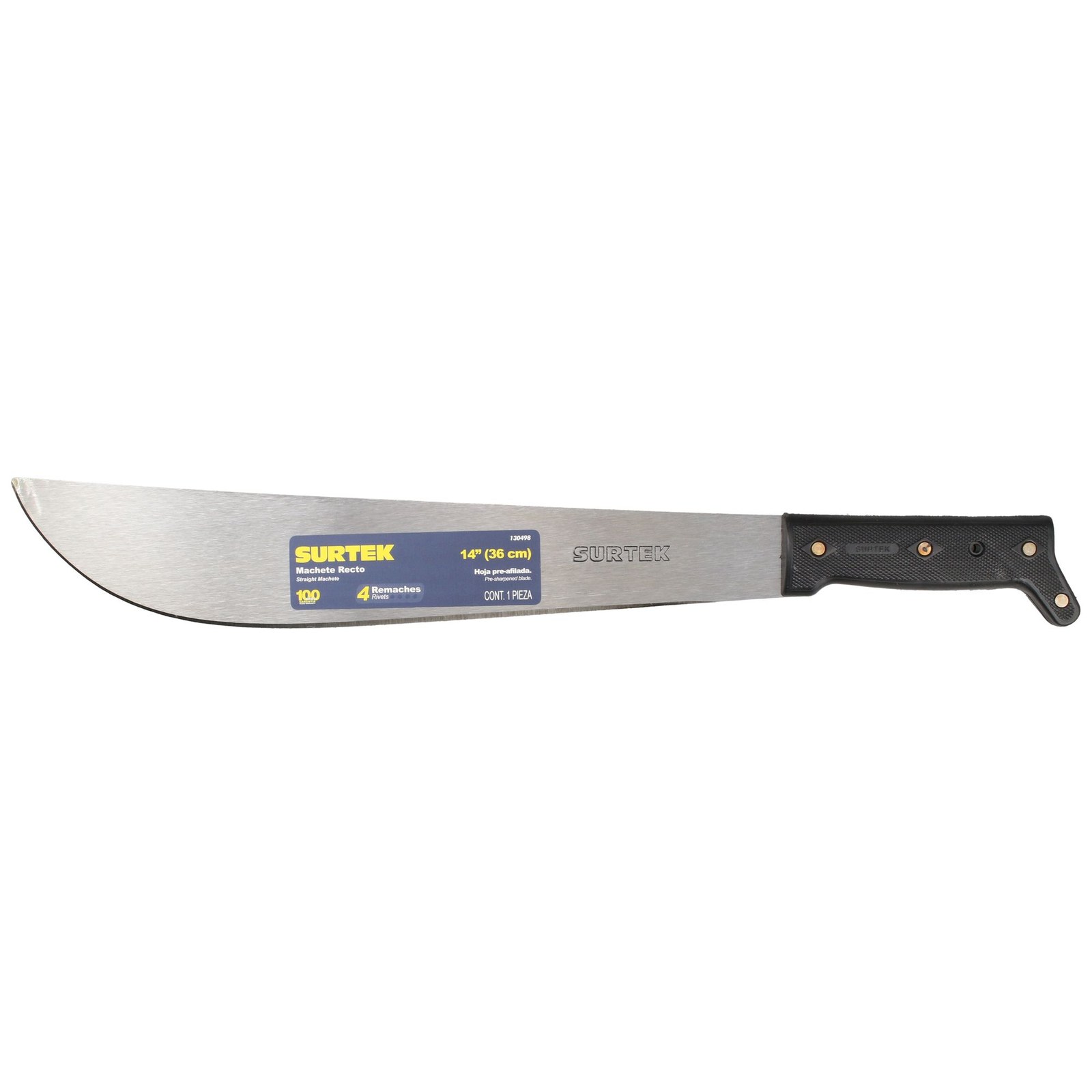 Machete troquelado con mango negro recto 14" Surtek - Imagen 2