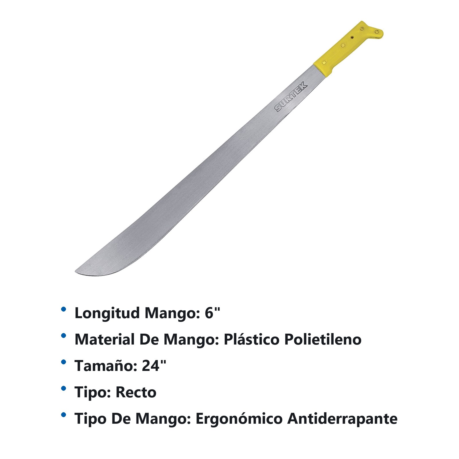Machete laminado con mango amarillo recto 24" Surtek - Imagen 2